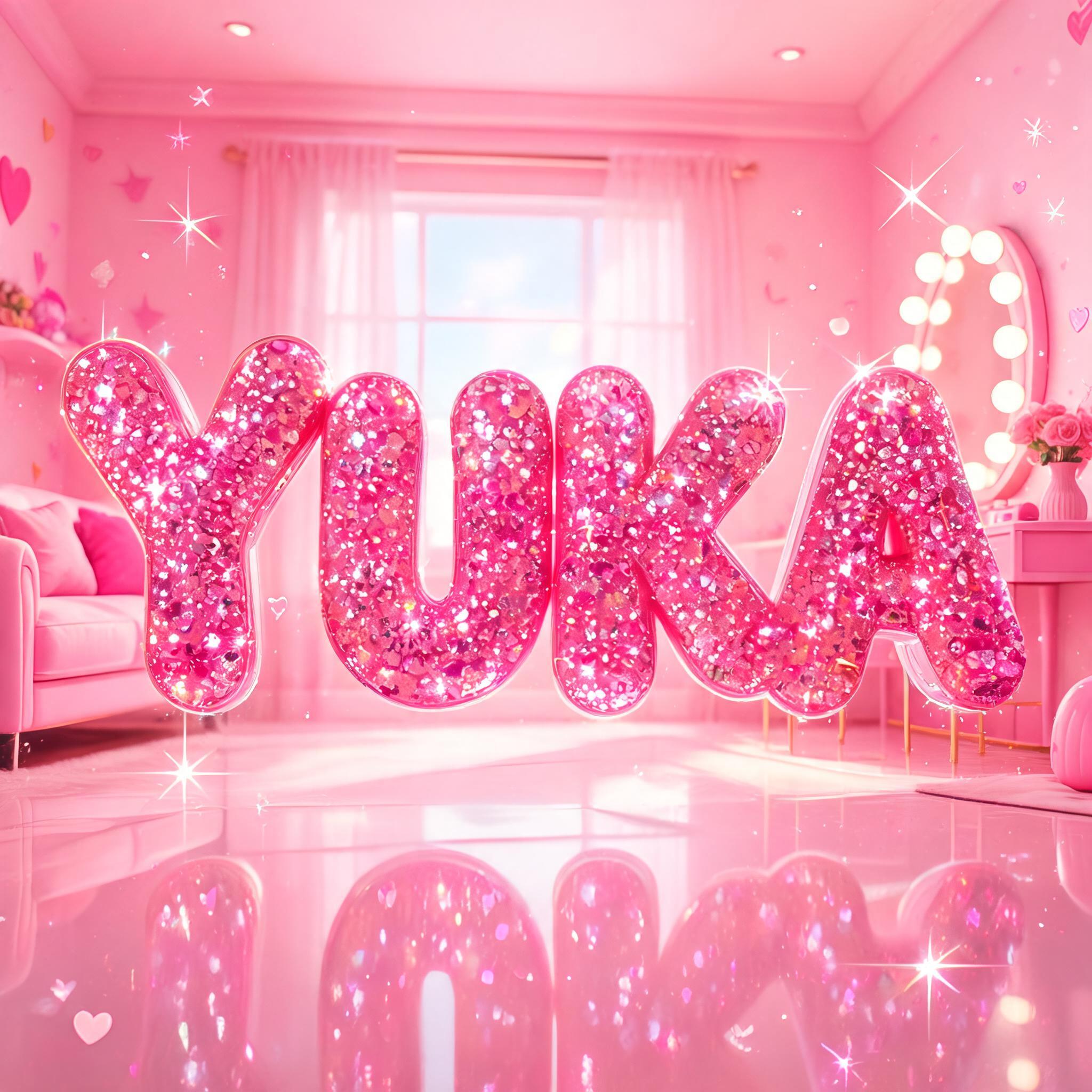 "Yuka" — Barbie text effect