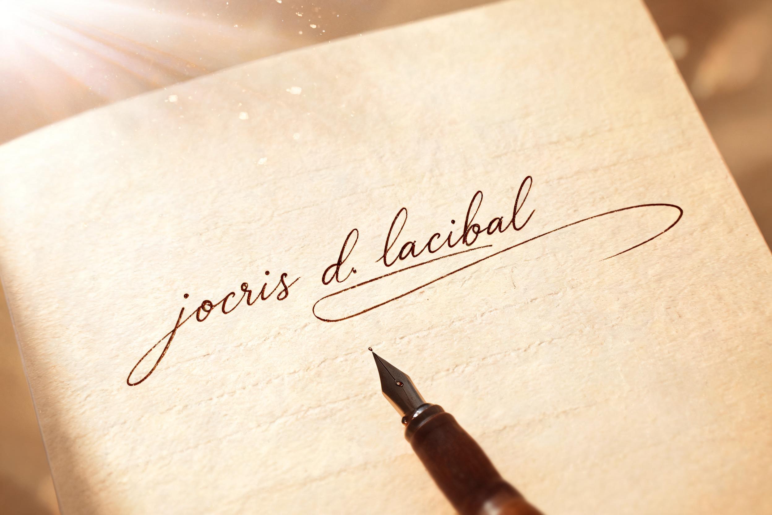 "jocris d. lacibal" — Handwritten Script | AI Text Effect Generator