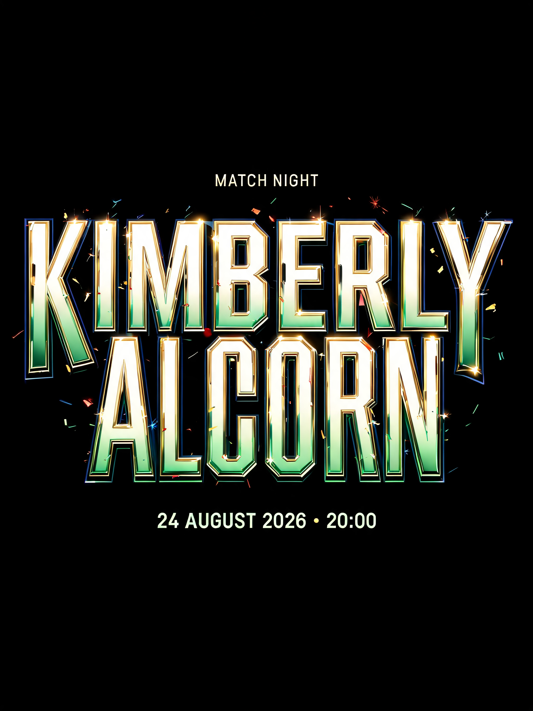 "KIMBERLY ALCORN" — Sports Football | AI Text Effect Generator