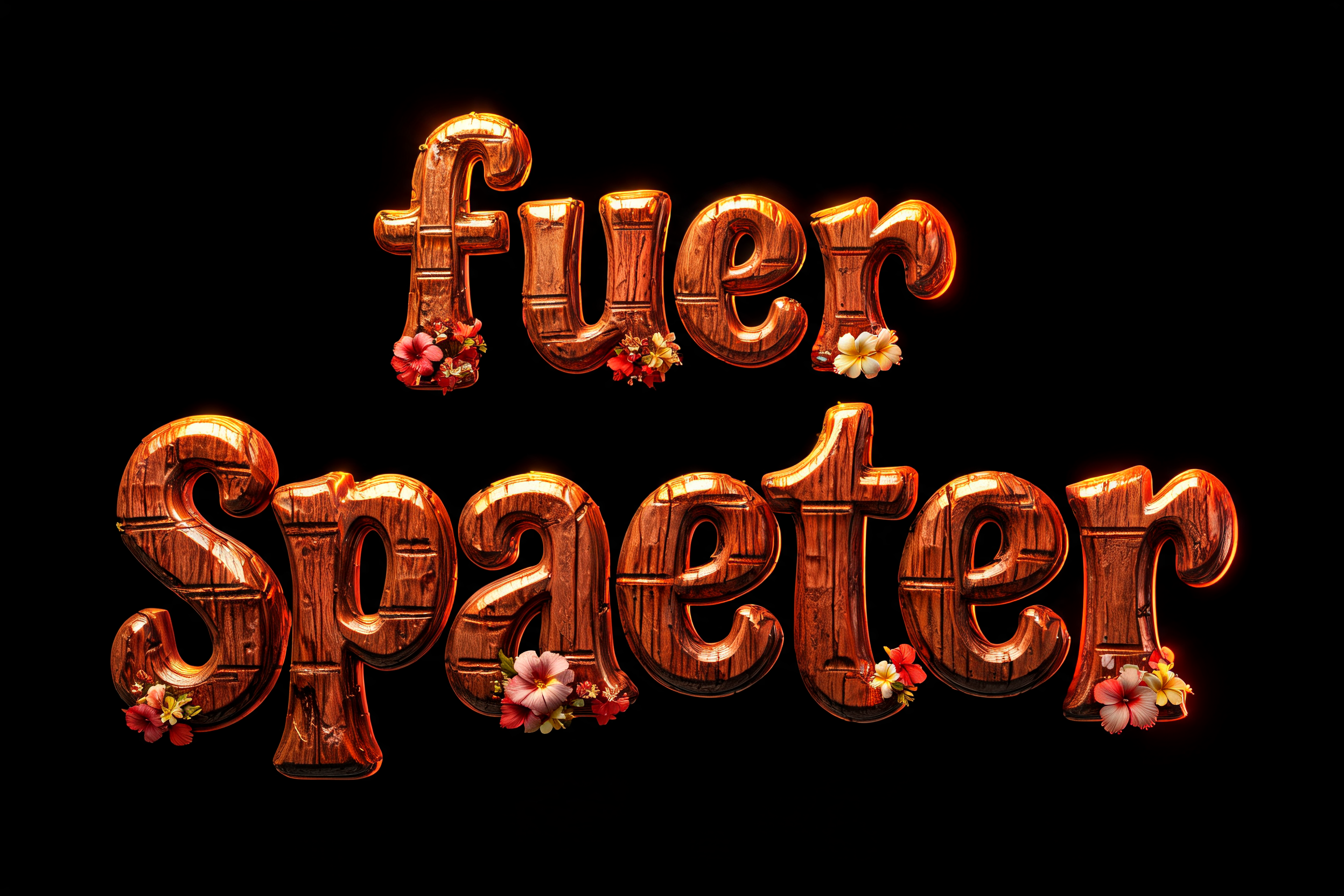 "fuer  spaeter" — Hawaiian | AI Text Effect Generator