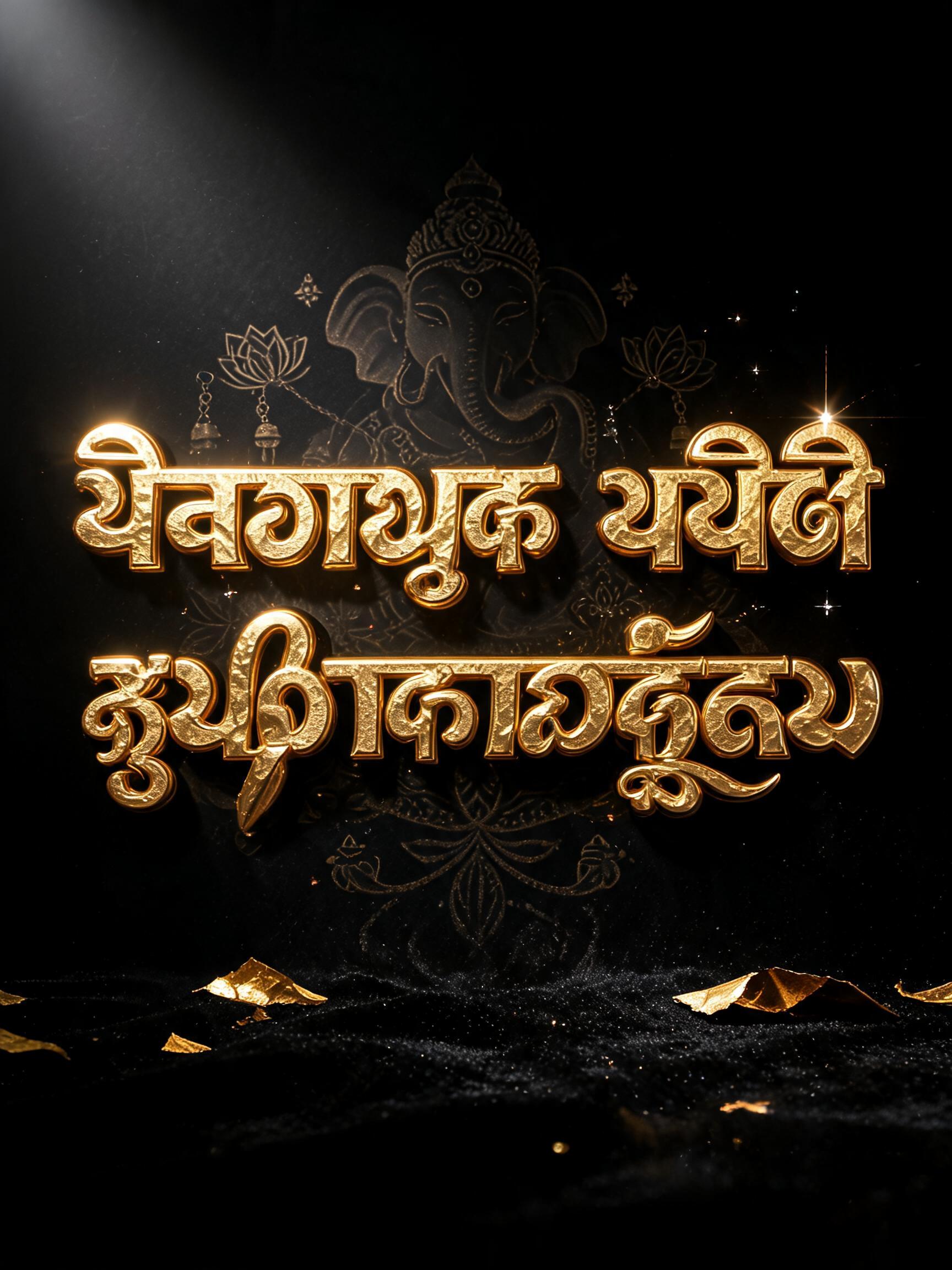 "వినాయక చవితి శుభాకాంక్షలు" — Luxury Gold | AI Text Effect Generator