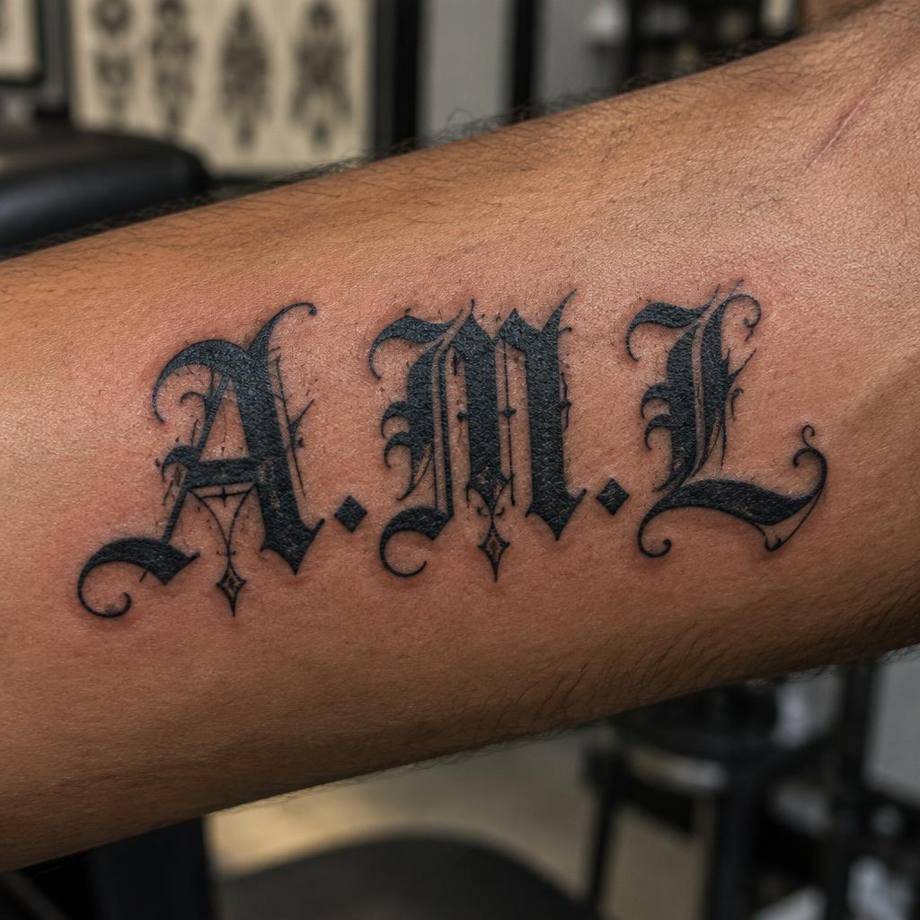 "A.M.L" — Tattoo | AI Text Effect Generator