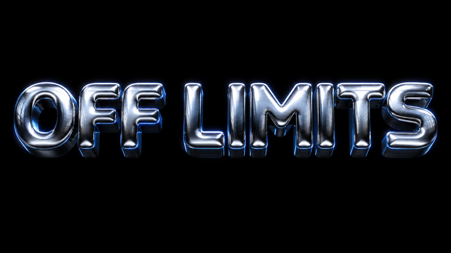 "OFF LIMITS" — Chrome Metal 3d | AI Text Effect Generator