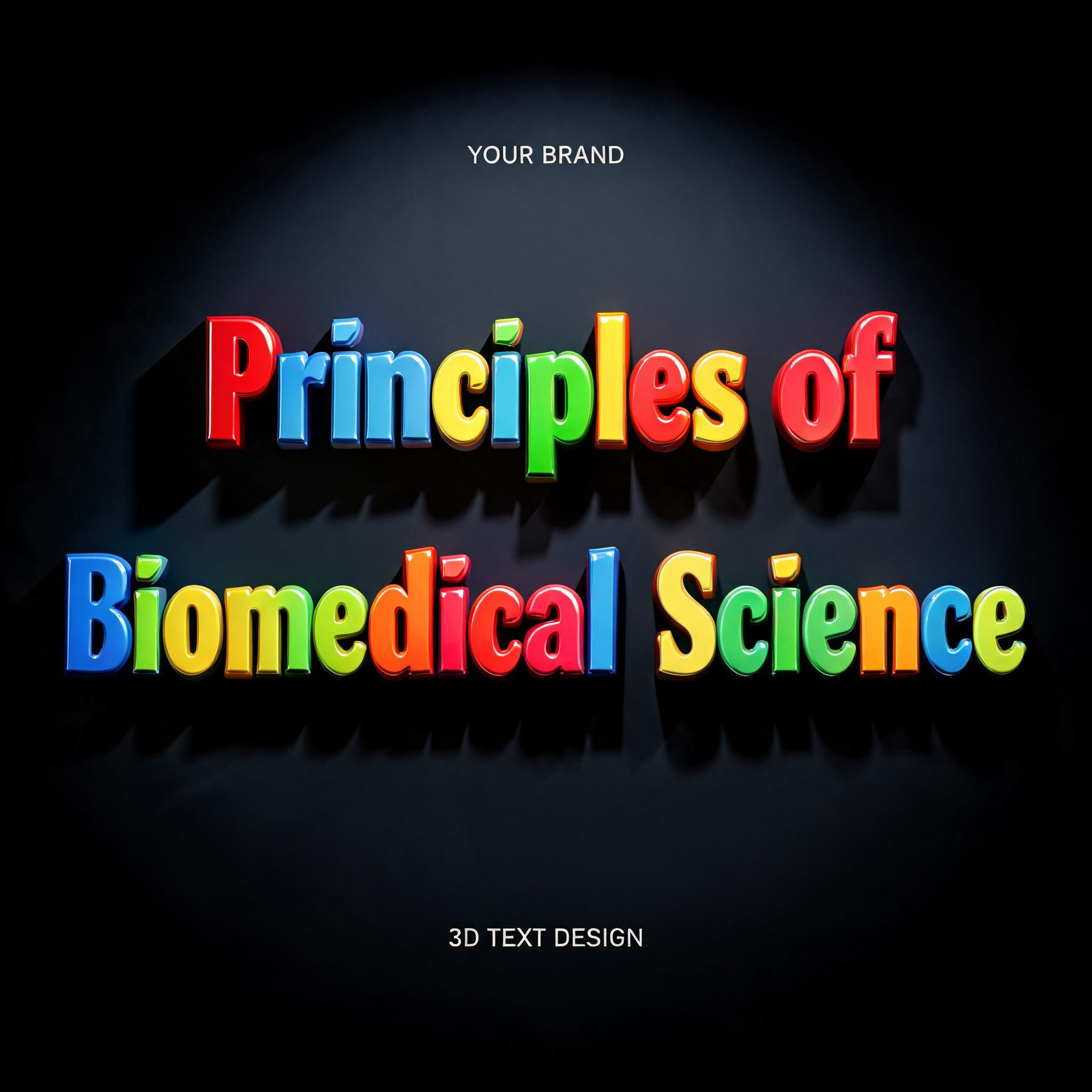 "Principles of Biomedical Science" — 3d Bold | AI Text Effect Generator