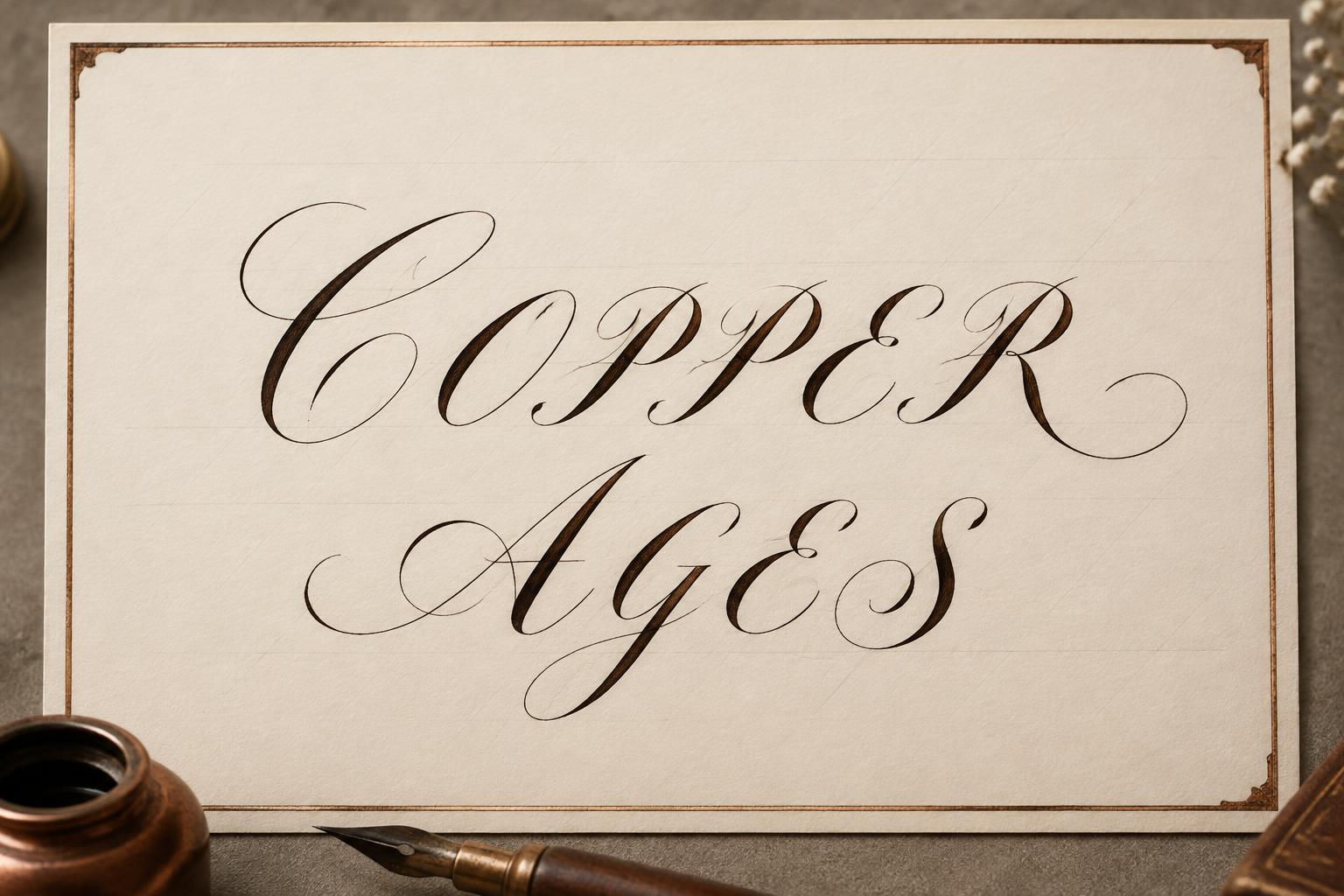 "COPPER AGES" — Cursive Calligraphy text effect