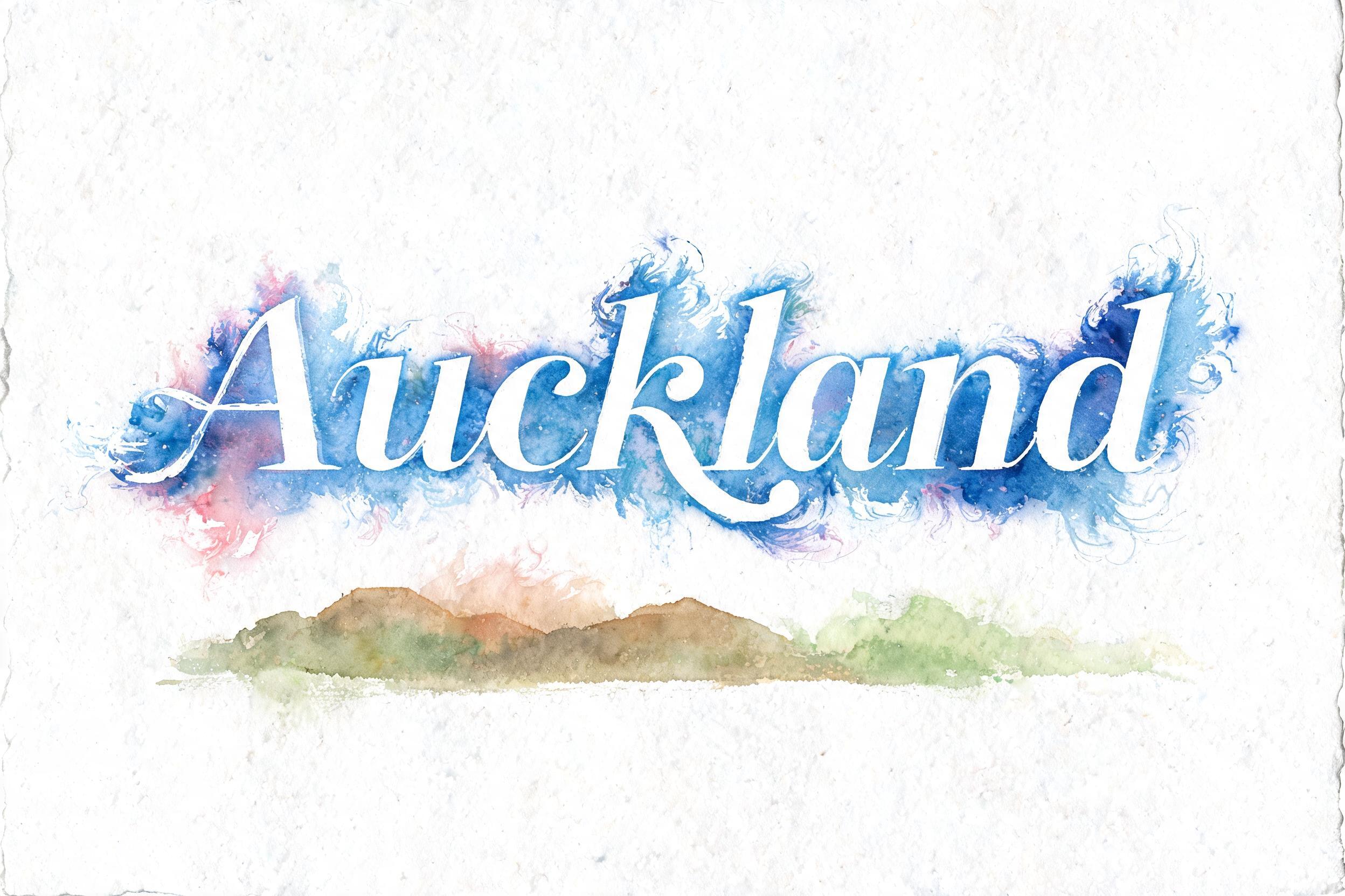 "Auckland" — Watercolor | AI Text Effect Generator