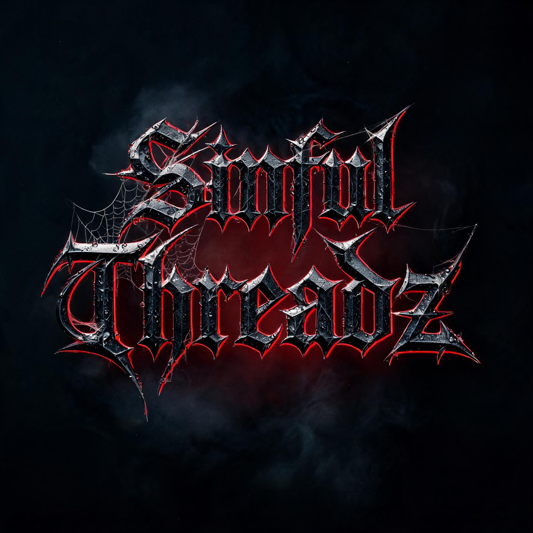 "Sinful Threadz" — Gothic Dark text effect