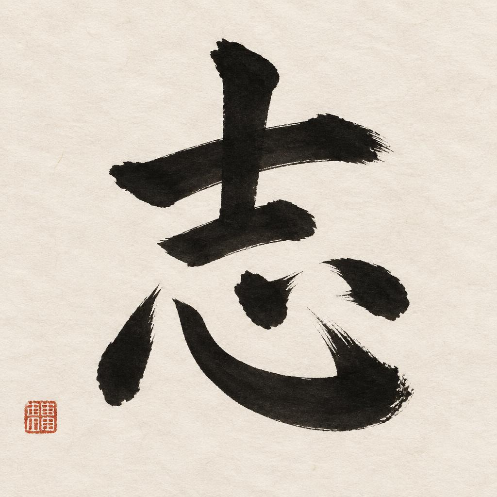 "志" — Brush Japanese Ink | AI Text Effect Generator