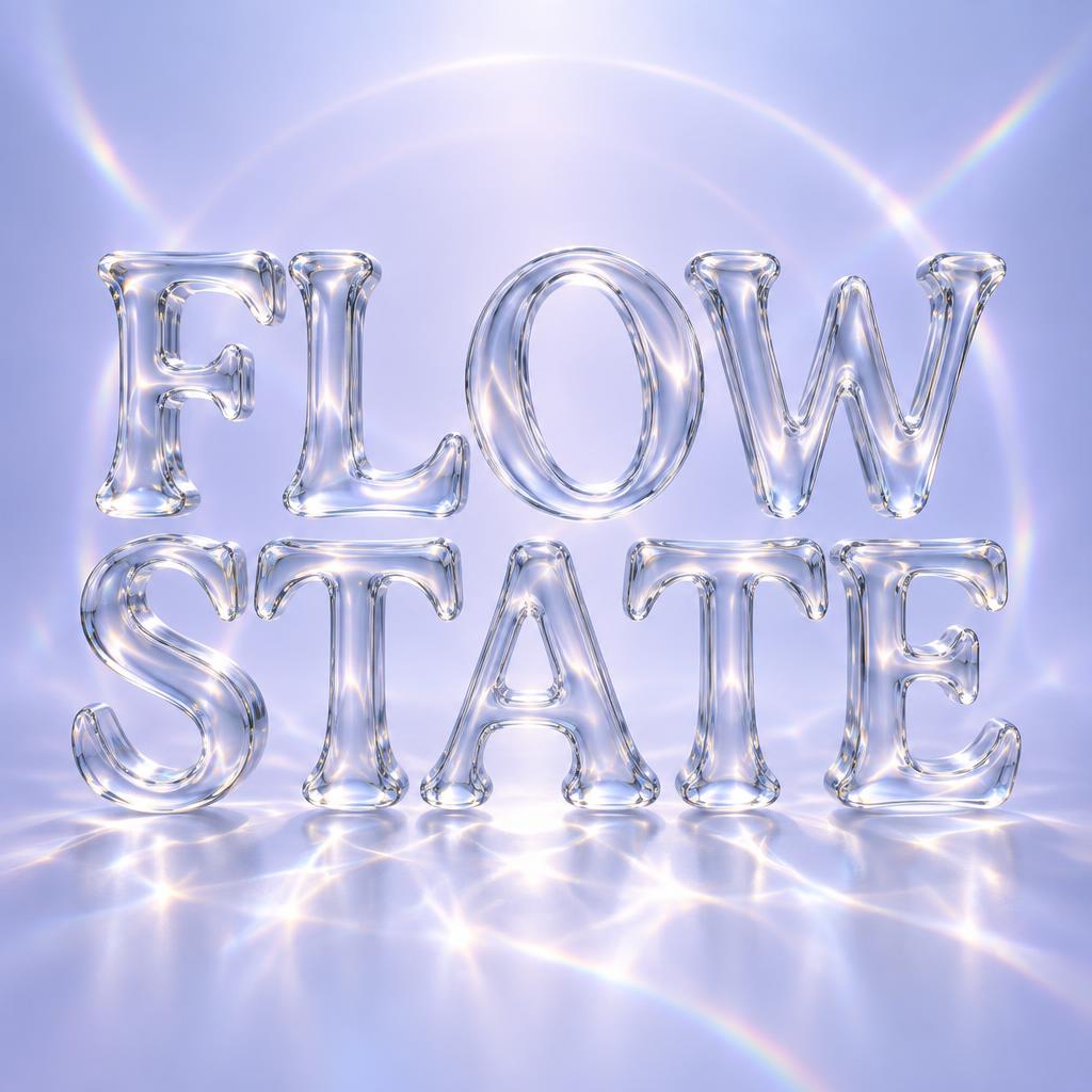 "FLOW STATE" — Glass | AI Text Effect Generator