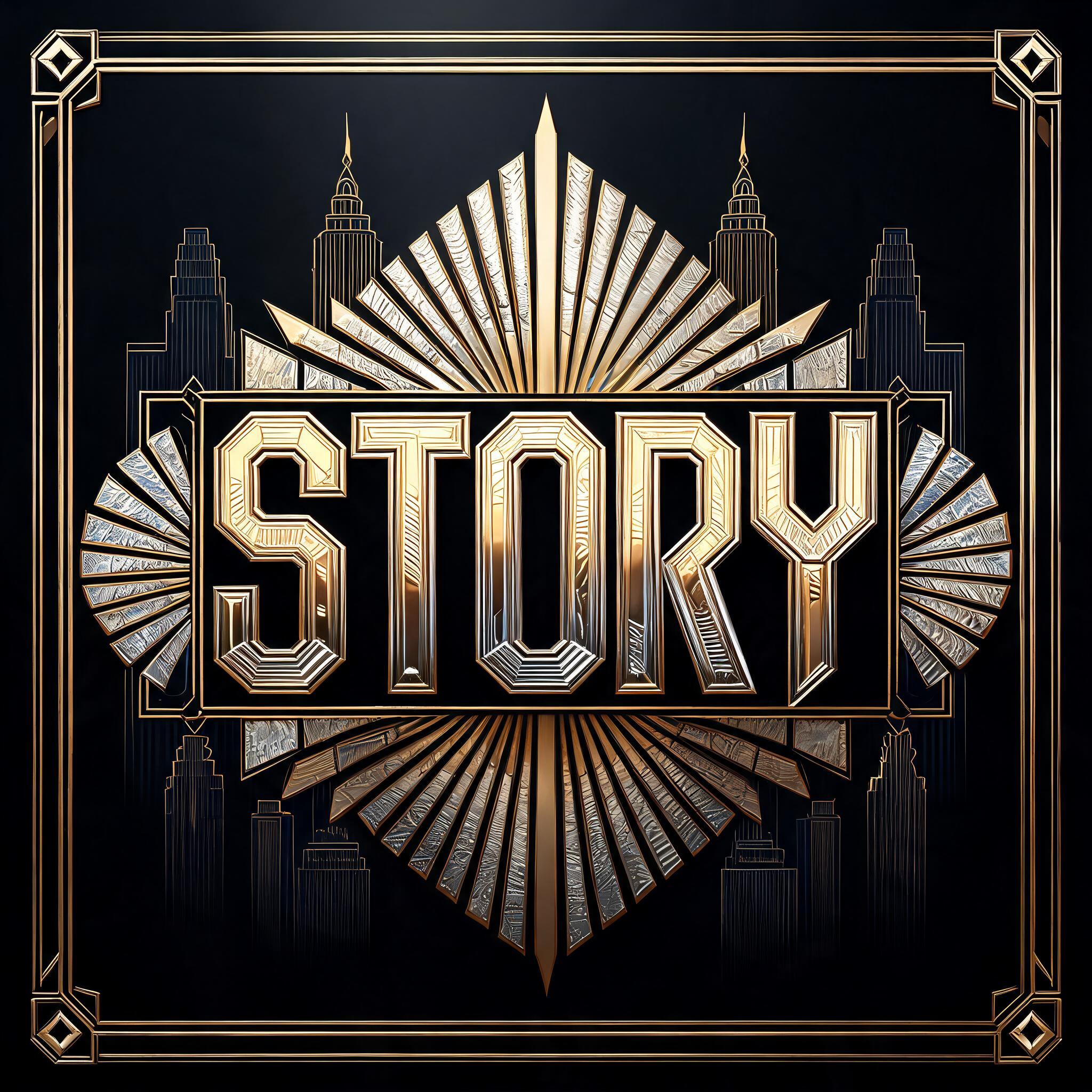 "Story" — Art Deco text effect