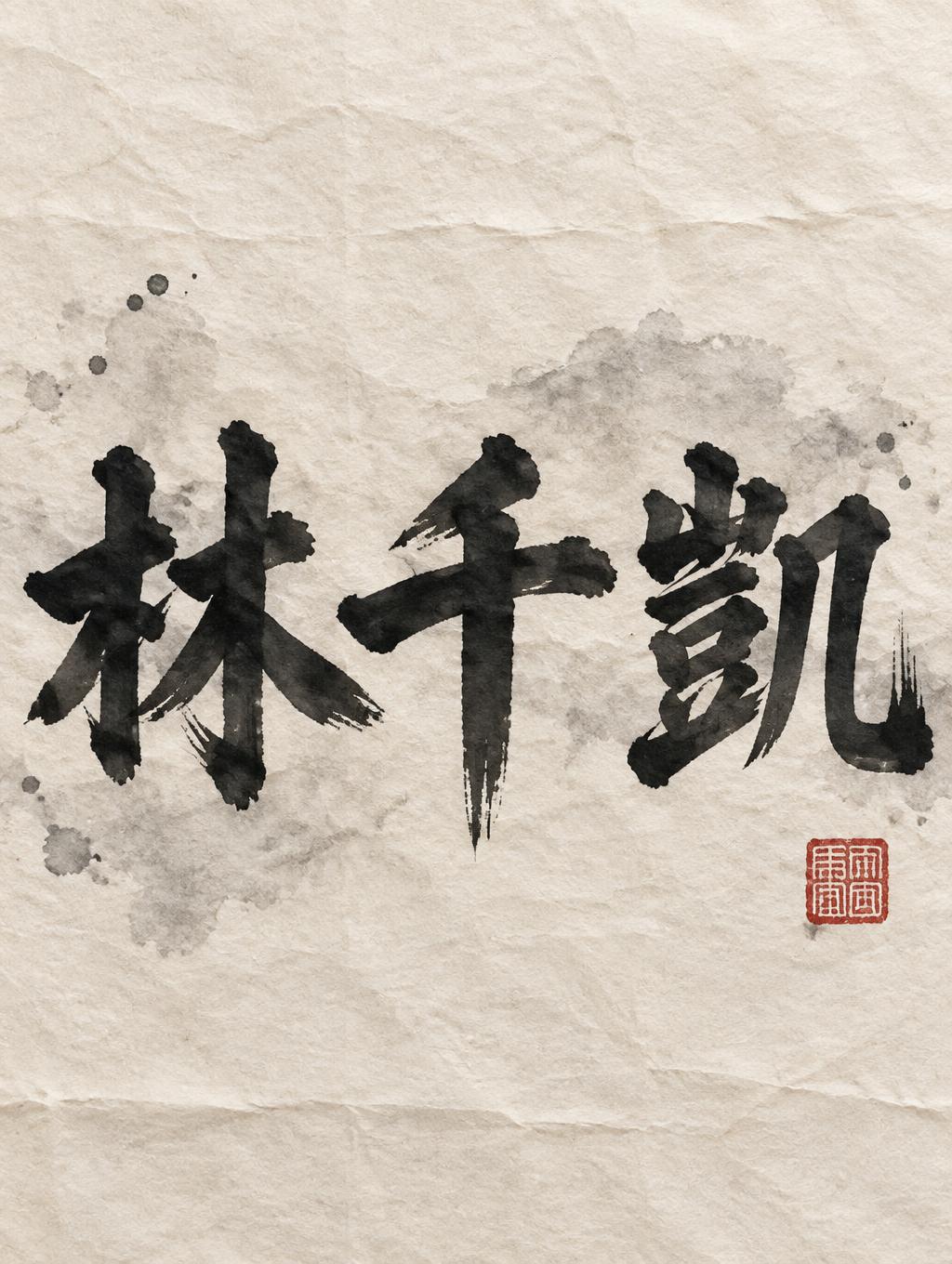 "林千凱" — Brush Chinese Ink | AI Text Effect Generator