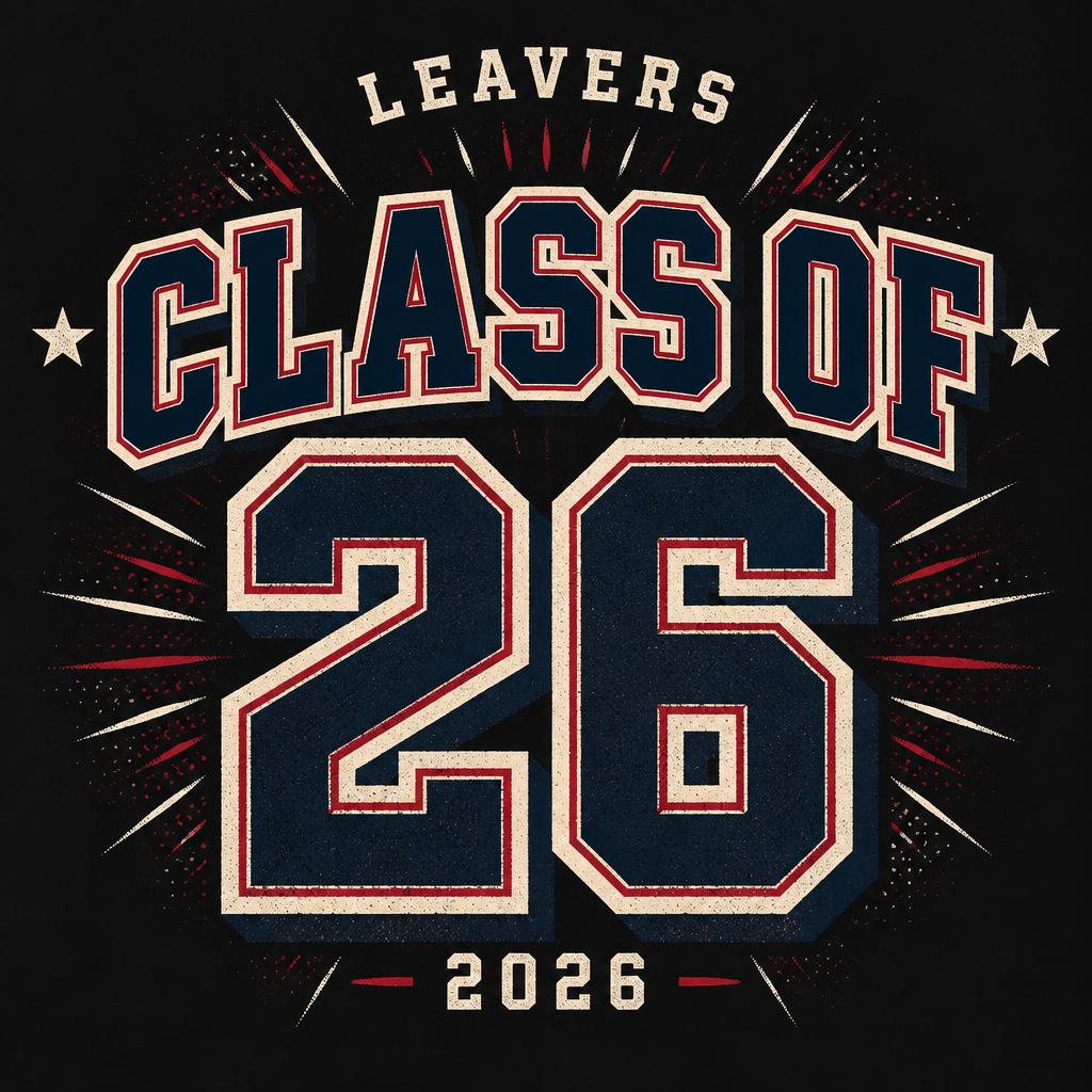 "CLASS OF
26
LEAVERS
2026" — Sports | AI Text Effect Generator