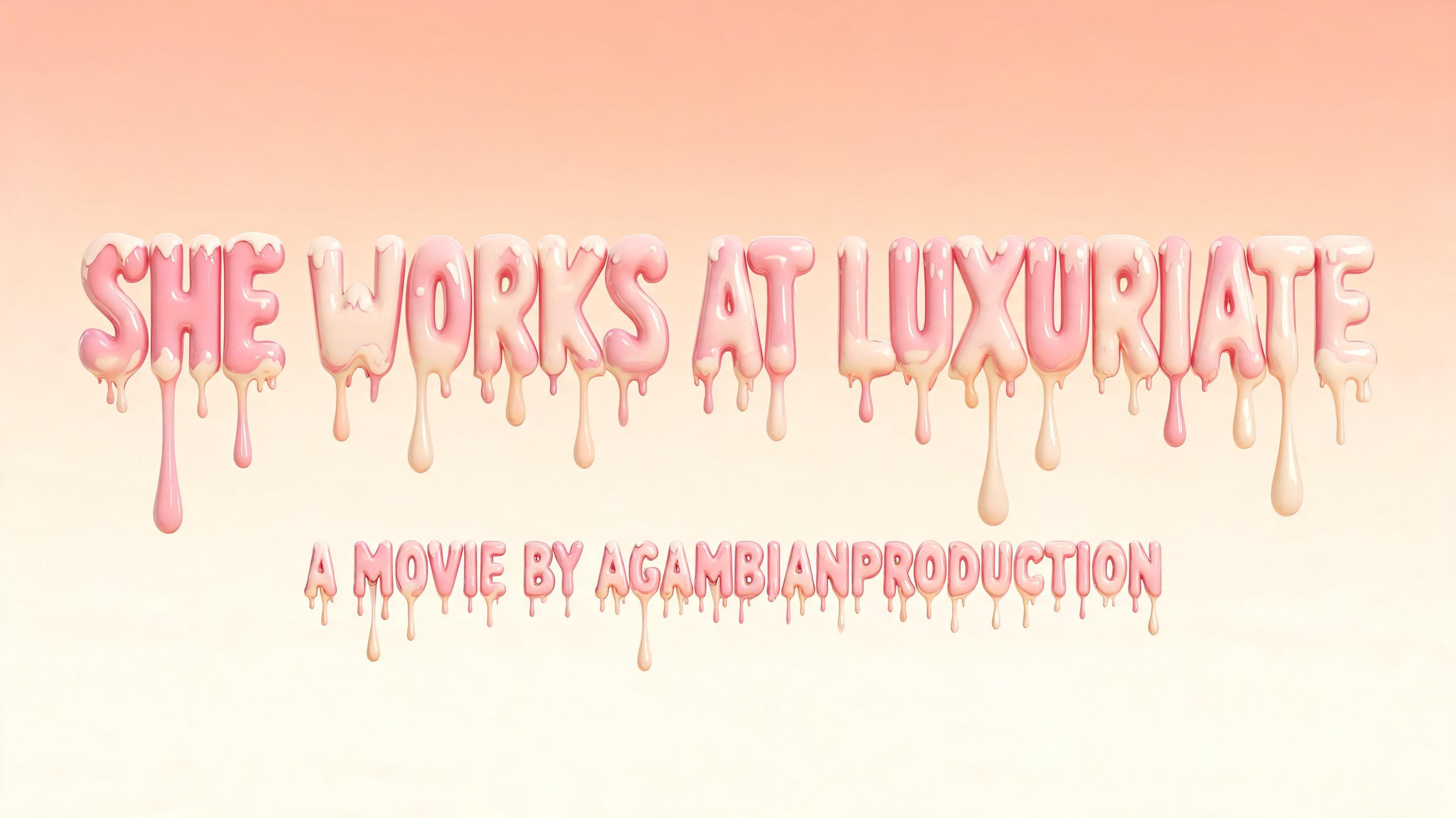 "SHE WORKS AT LUXURIATE A MOVIE BY AGAMBIANPRODUCTION" — Drip Font Ice | AI Text Effect Generator