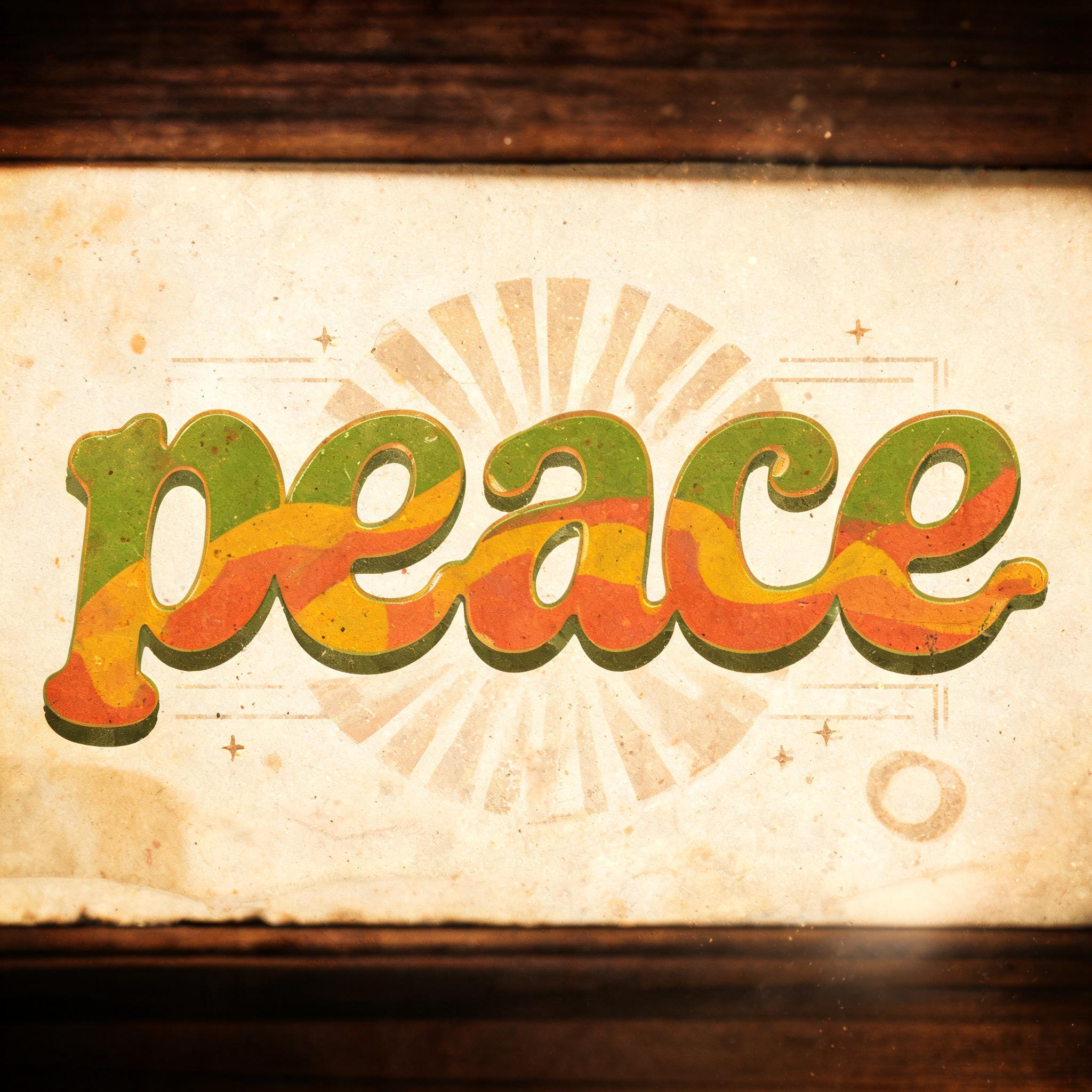 "peace" — Vintage | AI Text Effect Generator