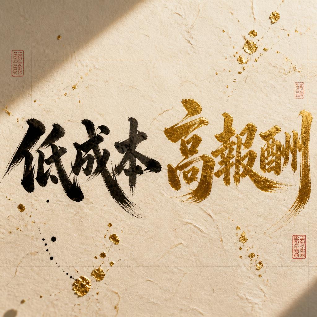 "低成本  高報酬" — Brush Stroke | AI Text Effect Generator