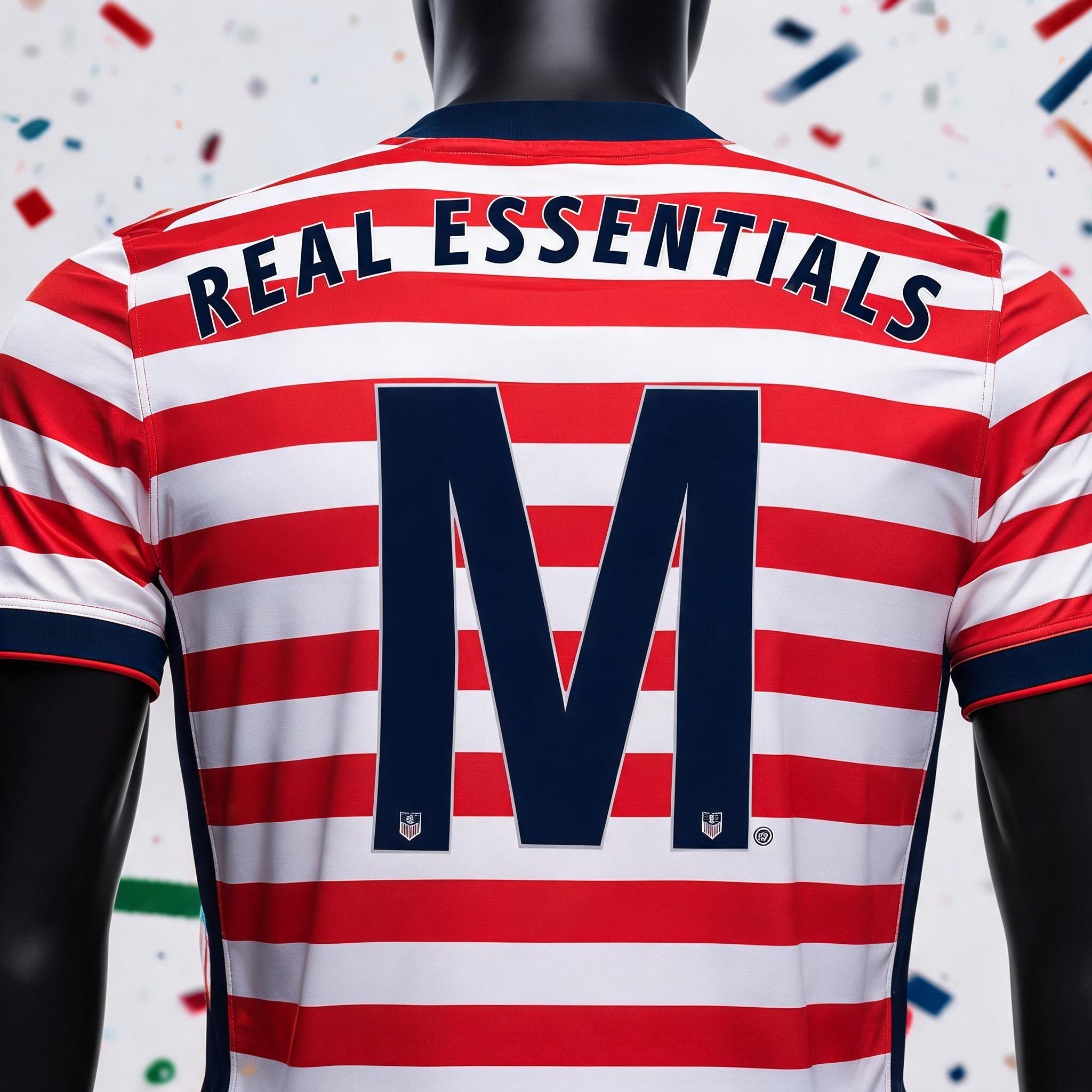 "REAL ESSENTIALS
M" — Sports Football | AI Text Effect Generator
