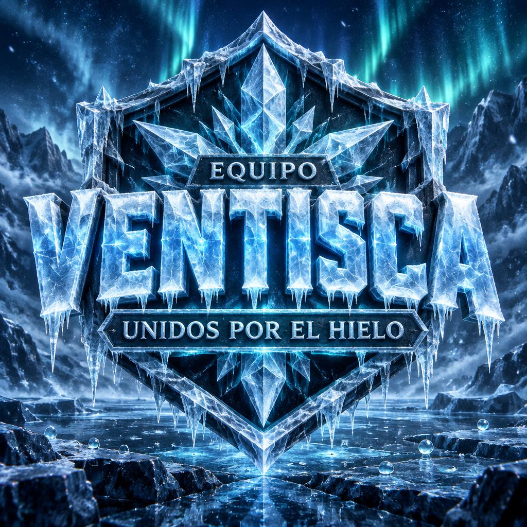 "VENTISCA
EQUIPO
UNIDOS POR EL HIELO" — Glass Frozen | AI Text Effect Generator