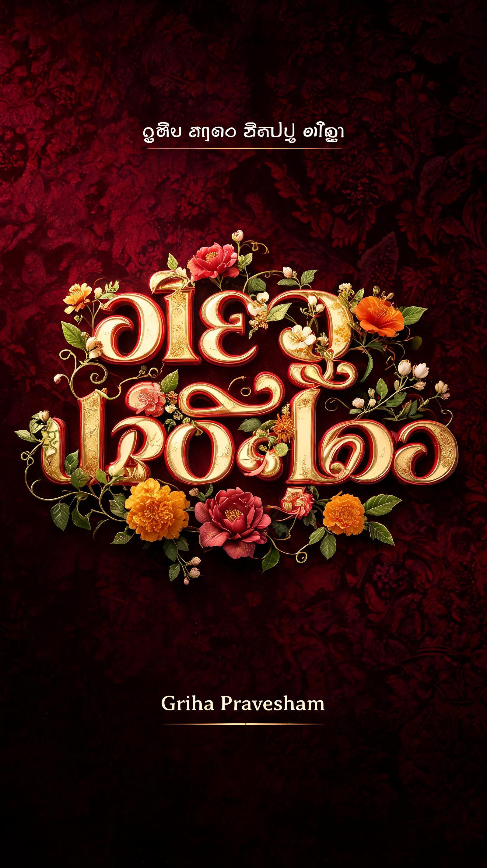 "வீடு பிரதிஷ்டை" — Floral | AI Text Effect Generator