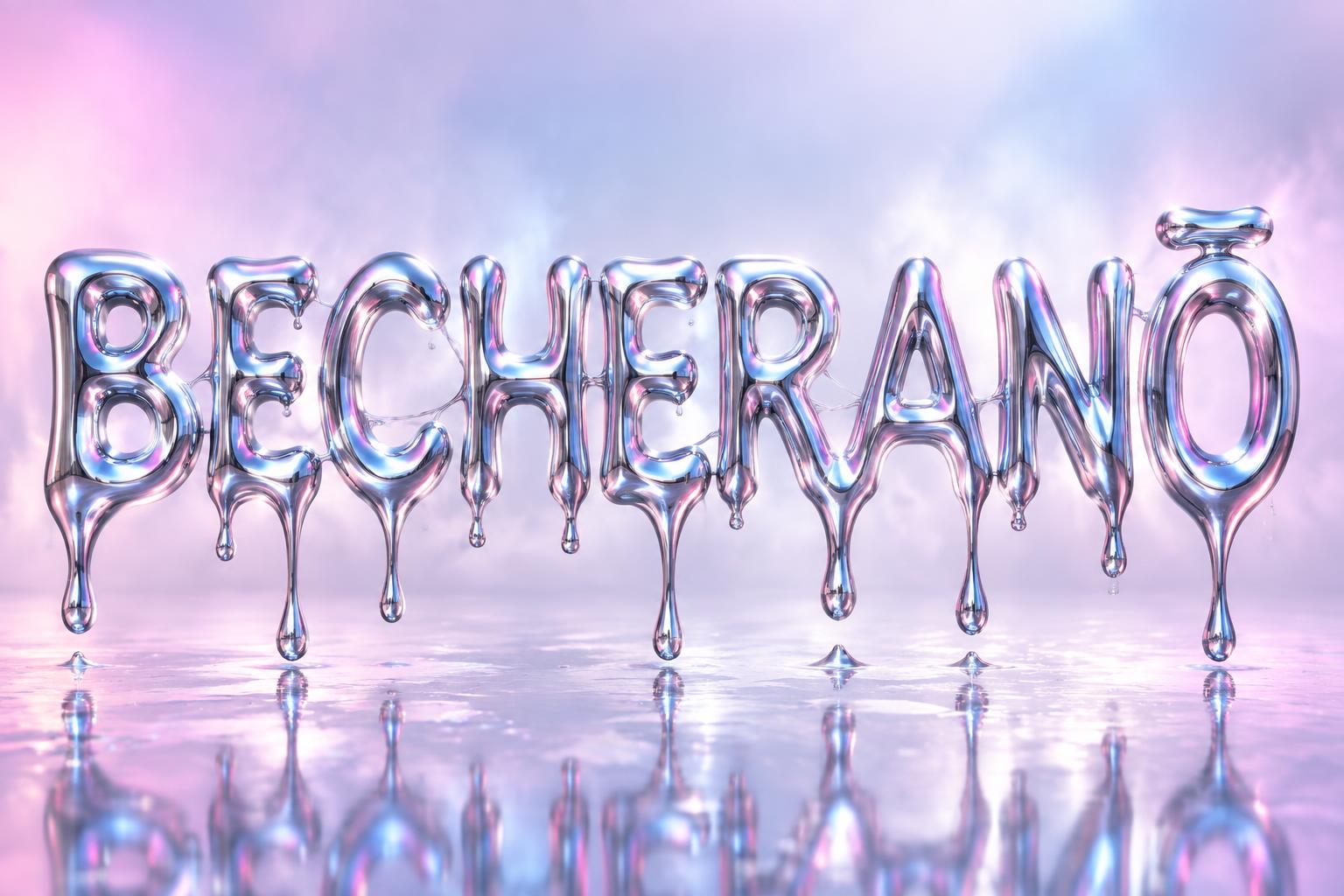 "BECHERANŌ" — Y2k Liquid text effect