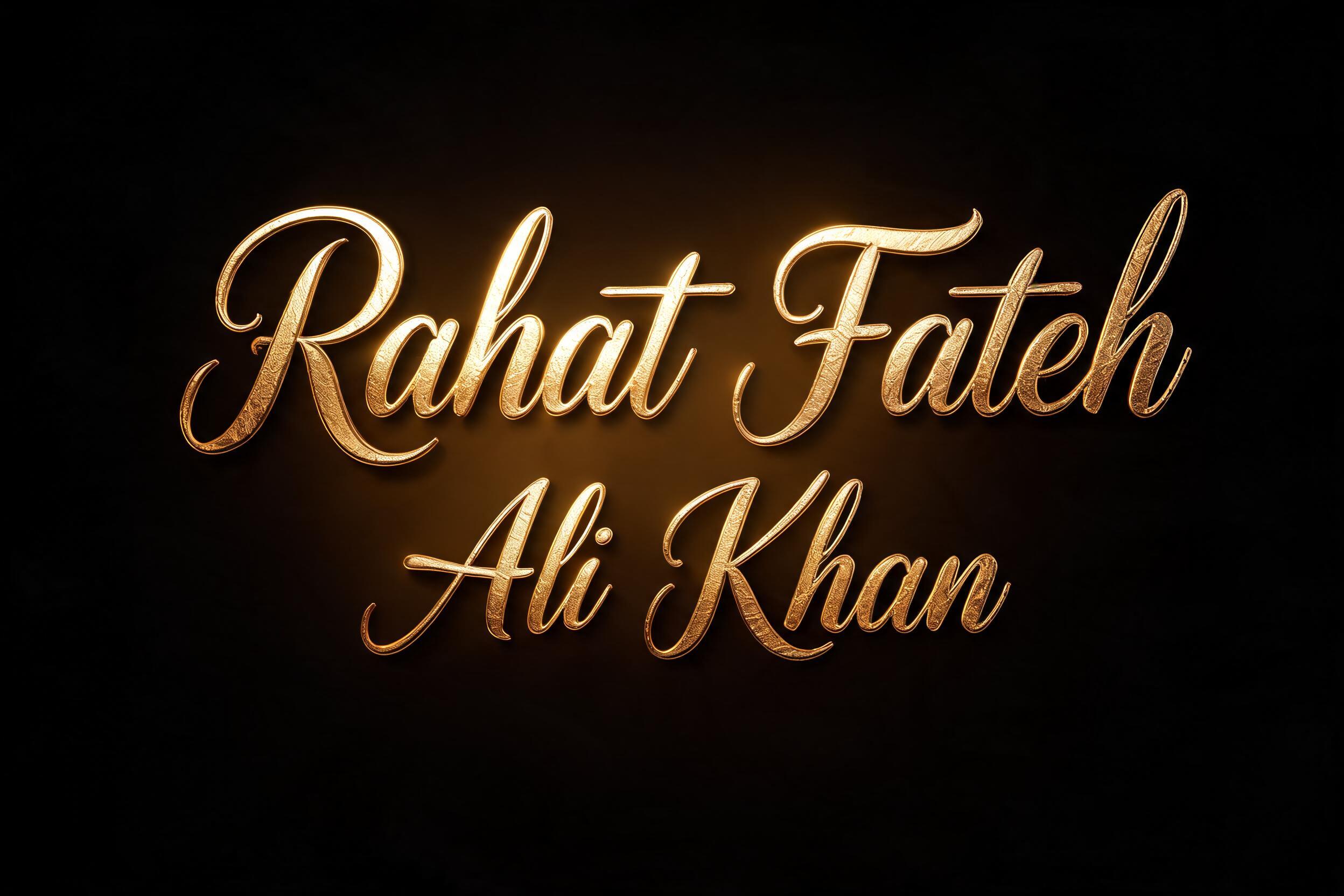 "Rahat Fateh Ali Khan" — 3d Bold Gold | AI Text Effect Generator