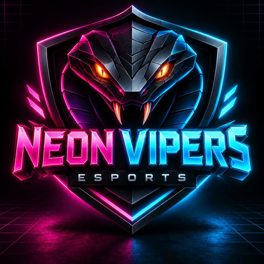 "NEON VIPERS
ESPORTS" — 3d Bold Neon | AI Text Effect Generator