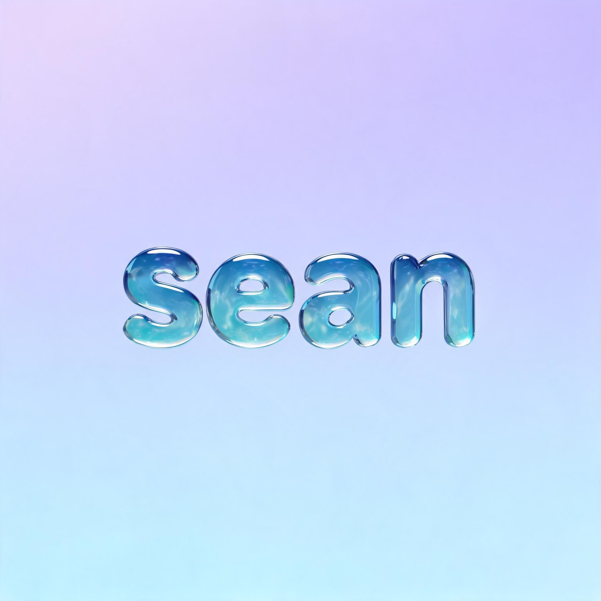 "sean" — Glass Liquid | AI Text Effect Generator