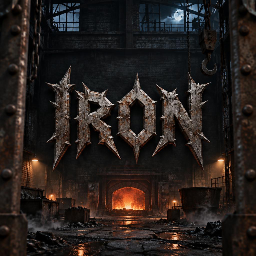 "IRON" —  | AI Text Effect Generator