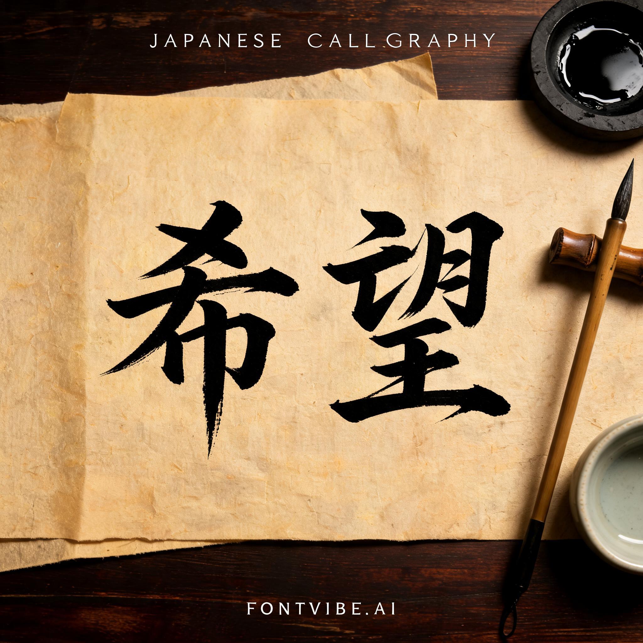 "希望" — Brush Japanese Ink | AI Text Effect Generator