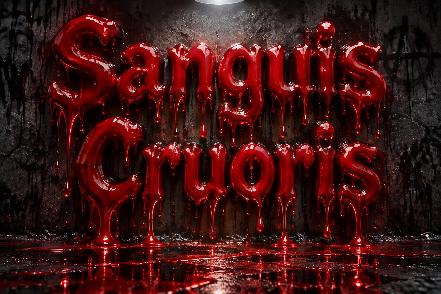 "Sanguis Cruoris" — Drip Font | AI Text Effect Generator