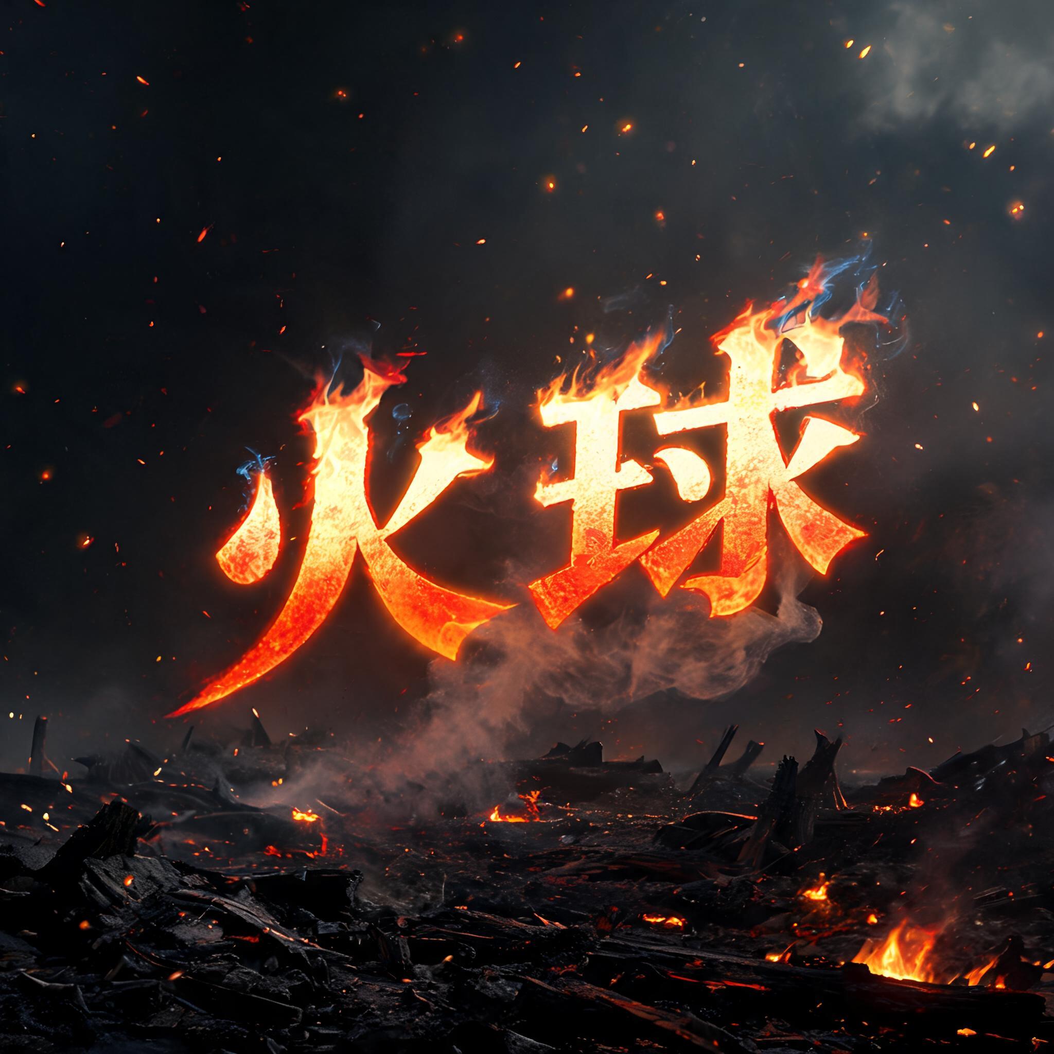 "火球" — Fire Smoke | AI Text Effect Generator