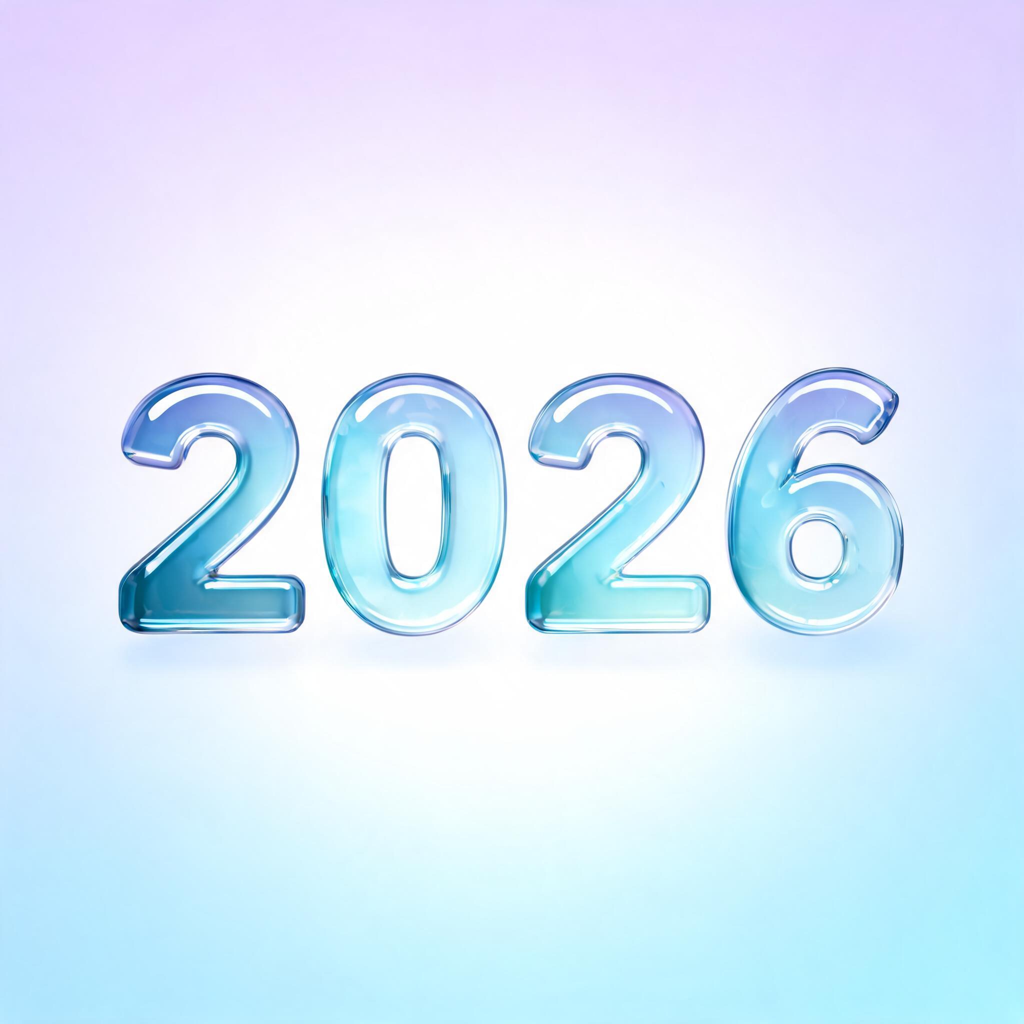 "2026" — Glass Liquid | AI Text Effect Generator