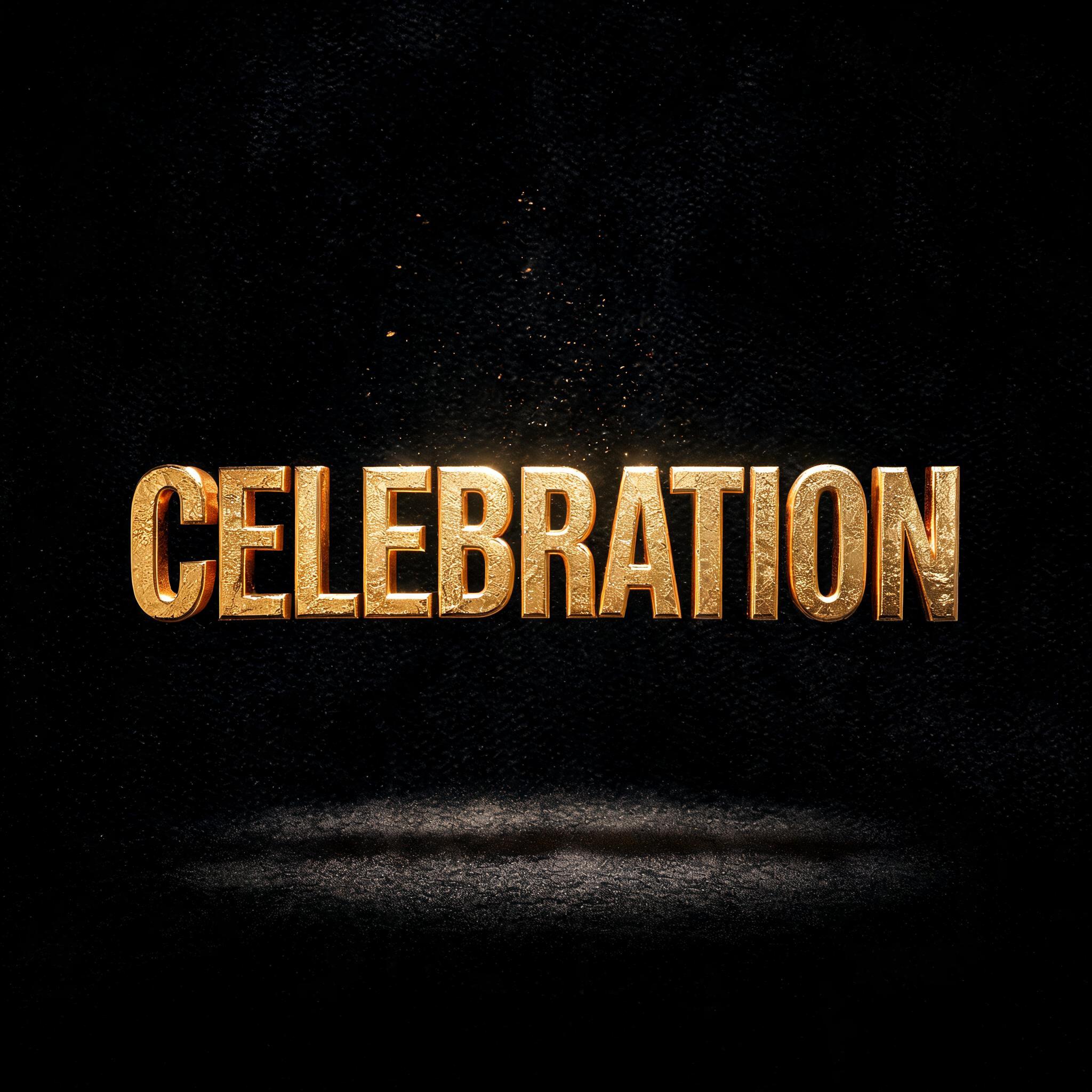 "CELEBRATION" — Luxury Gold | AI Text Effect Generator