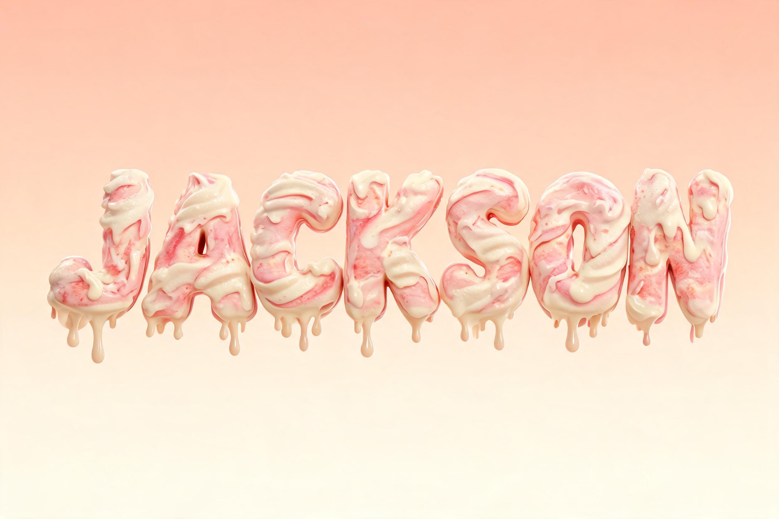 "Jackson" — Drip Font Ice | AI Text Effect Generator