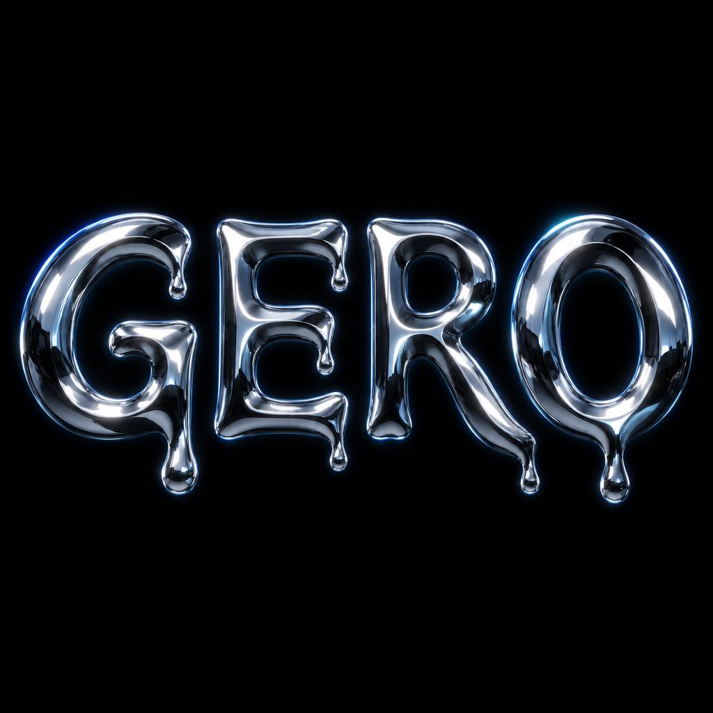 "GERO" — Chrome Metal 3d | AI Text Effect Generator