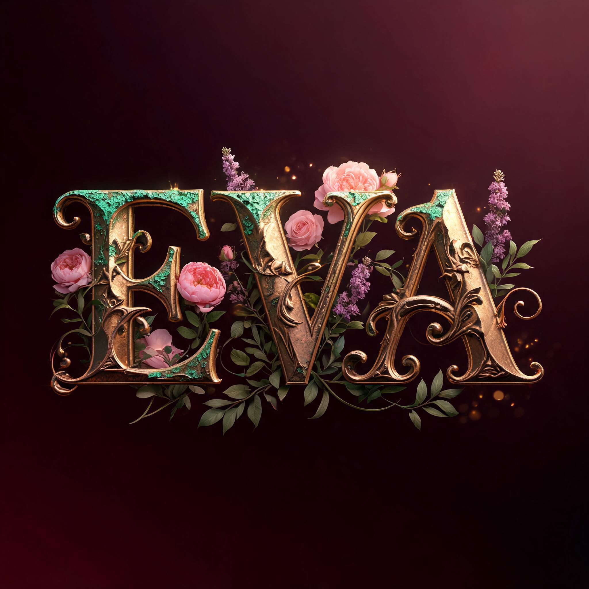 "EVA" — Mothers Day text effect