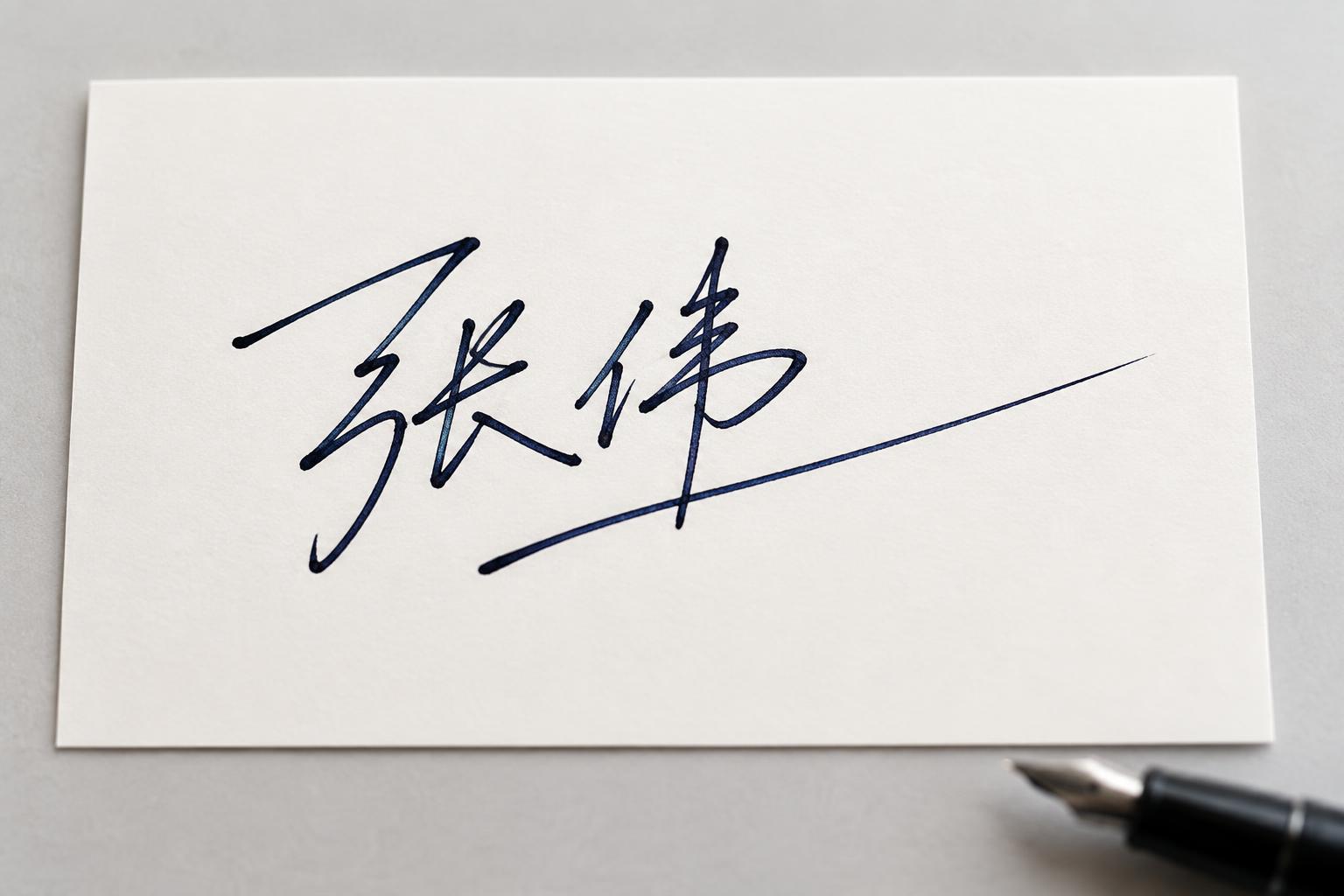 "张伟" — Cursive Signature | AI Text Effect Generator