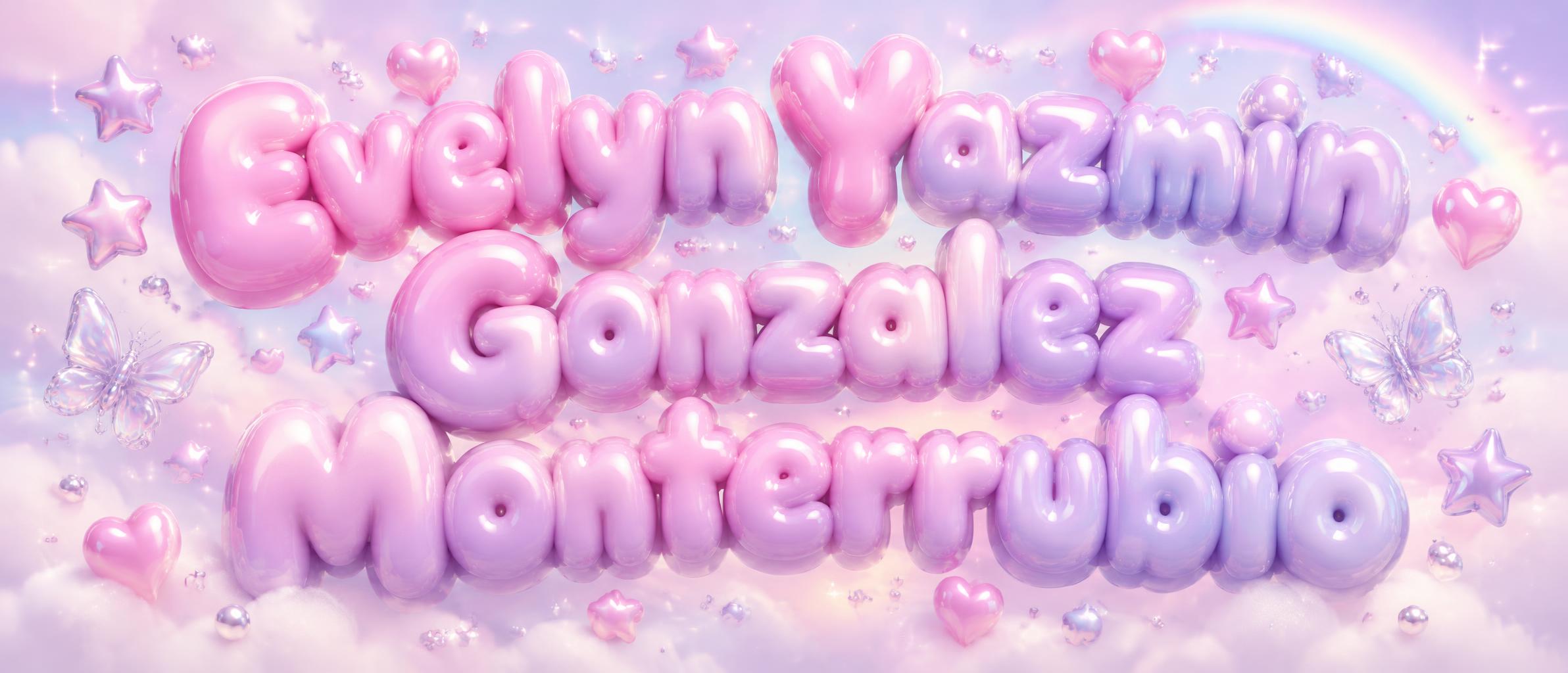 "Evelyn Yazmin Gonzalez Monterrubio" — Y2k Bubbly | AI Text Effect Generator
