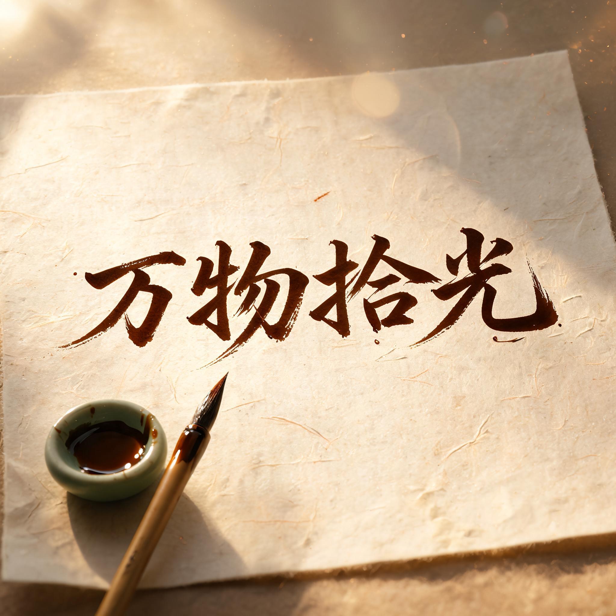 "万物拾光" — Handwritten Script | AI Text Effect Generator