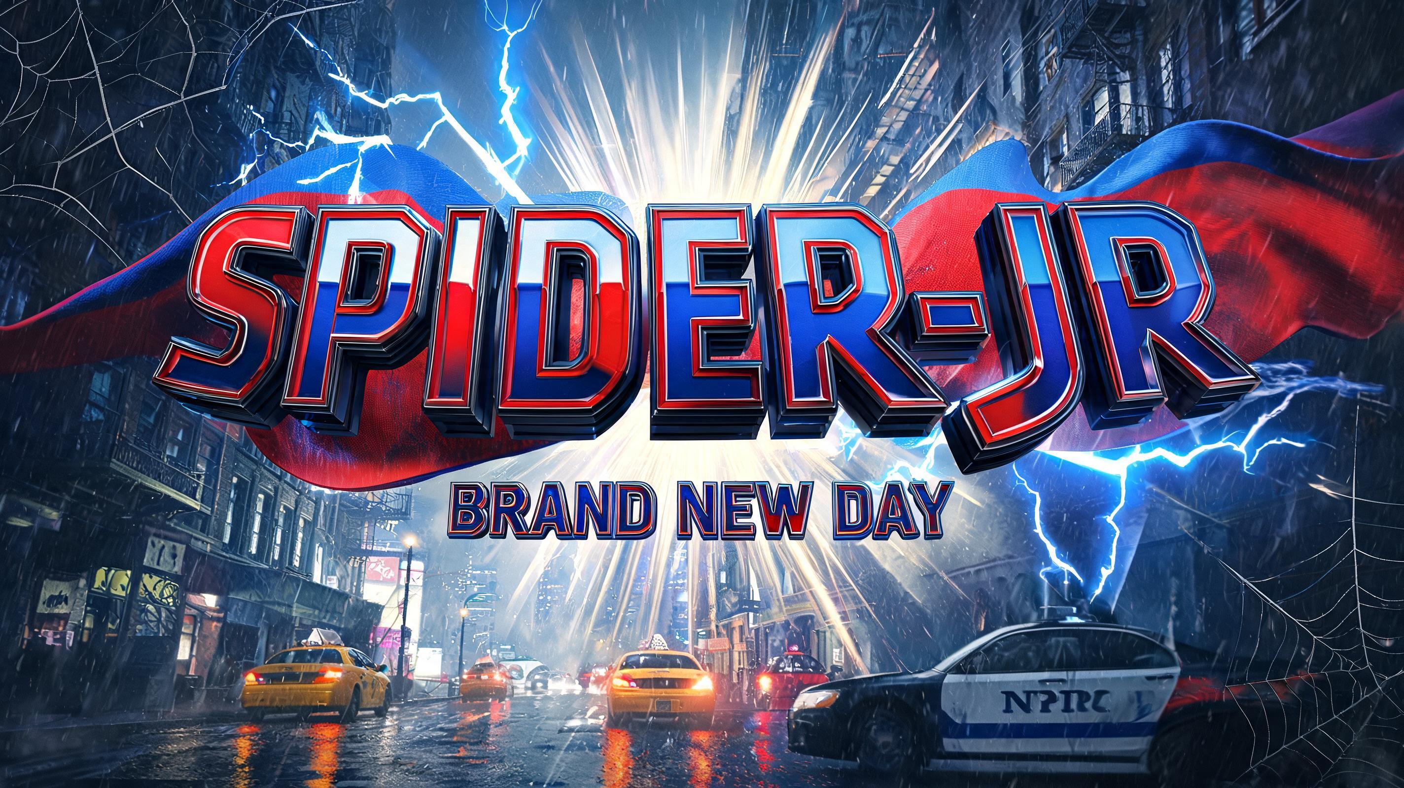 "SPIDER-JR
BRAND NEW DAY" — Spider Hero | AI Text Effect Generator