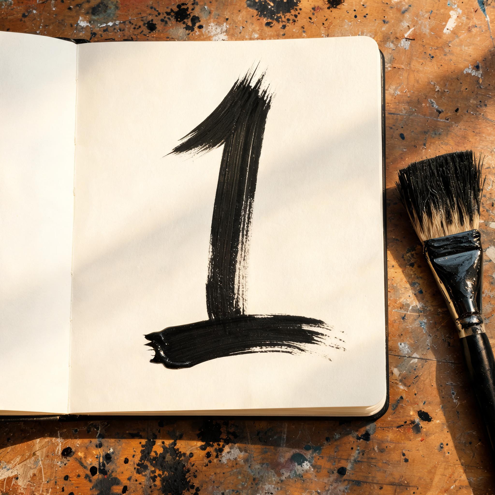 "1" — Brush Stroke | AI Text Effect Generator