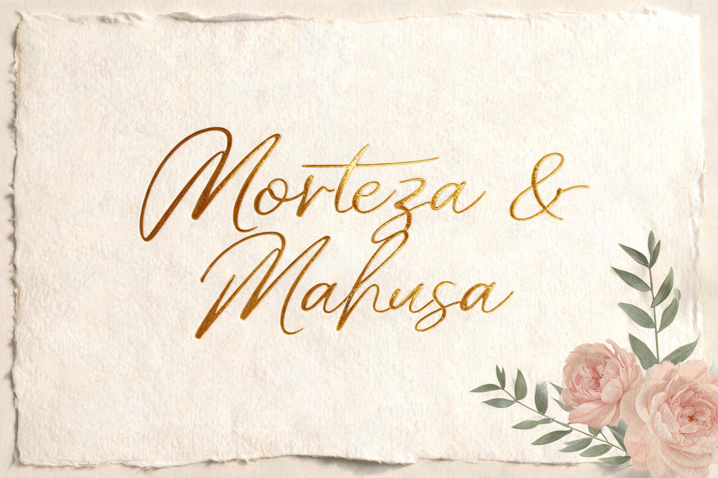 "morteza & mahsa" — Wedding text effect