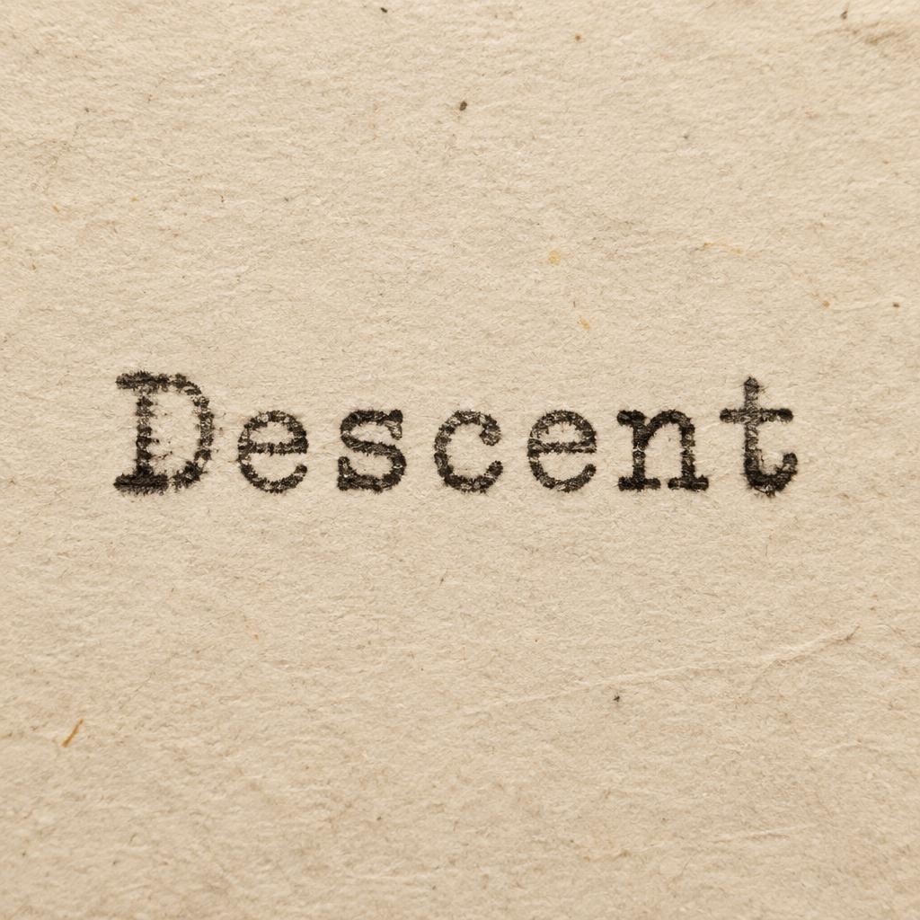 "Descent" — Typewriter text effect