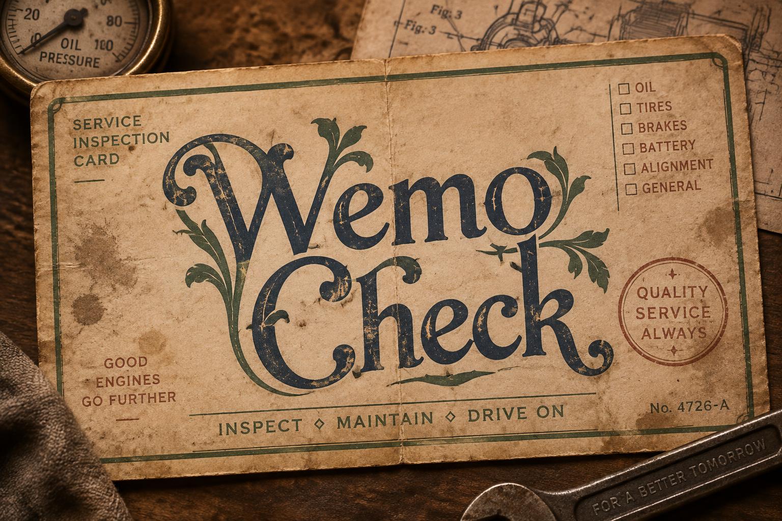 "Wemo Check" — Vintage | AI Text Effect Generator