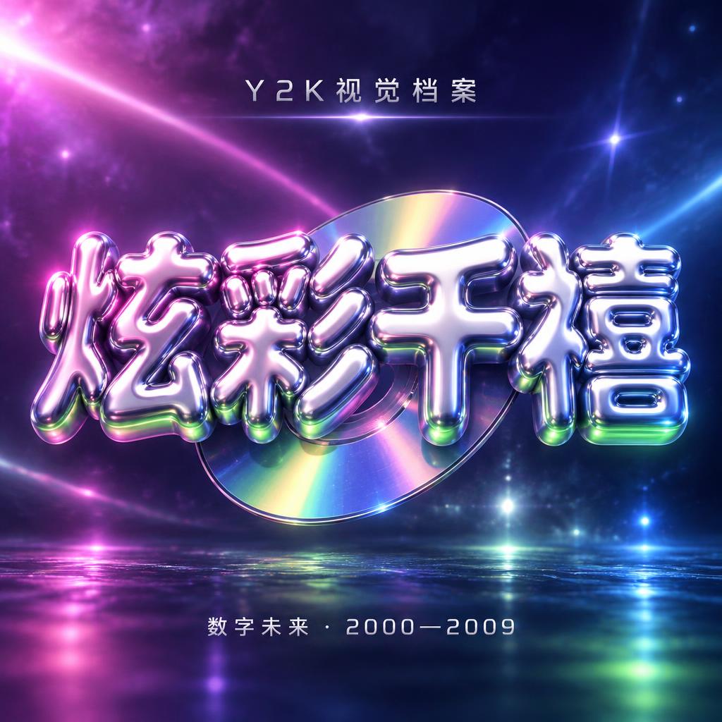 "炫彩千禧
Y2K视觉档案
数字未来 · 2000—2009" — Y2k | AI Text Effect Generator