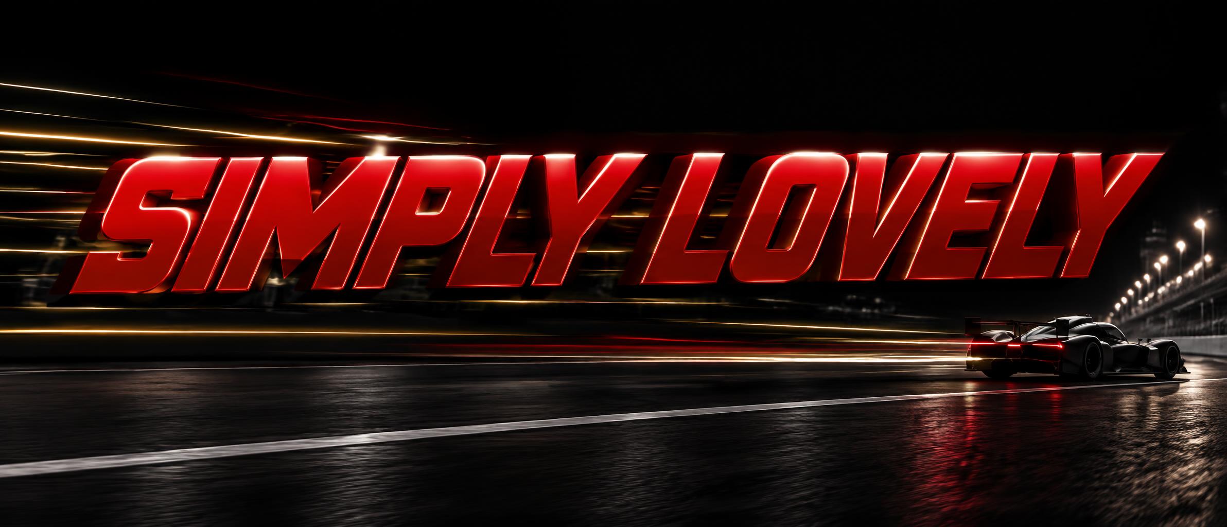 "SIMPLY LOVELY" — Racing | AI Text Effect Generator