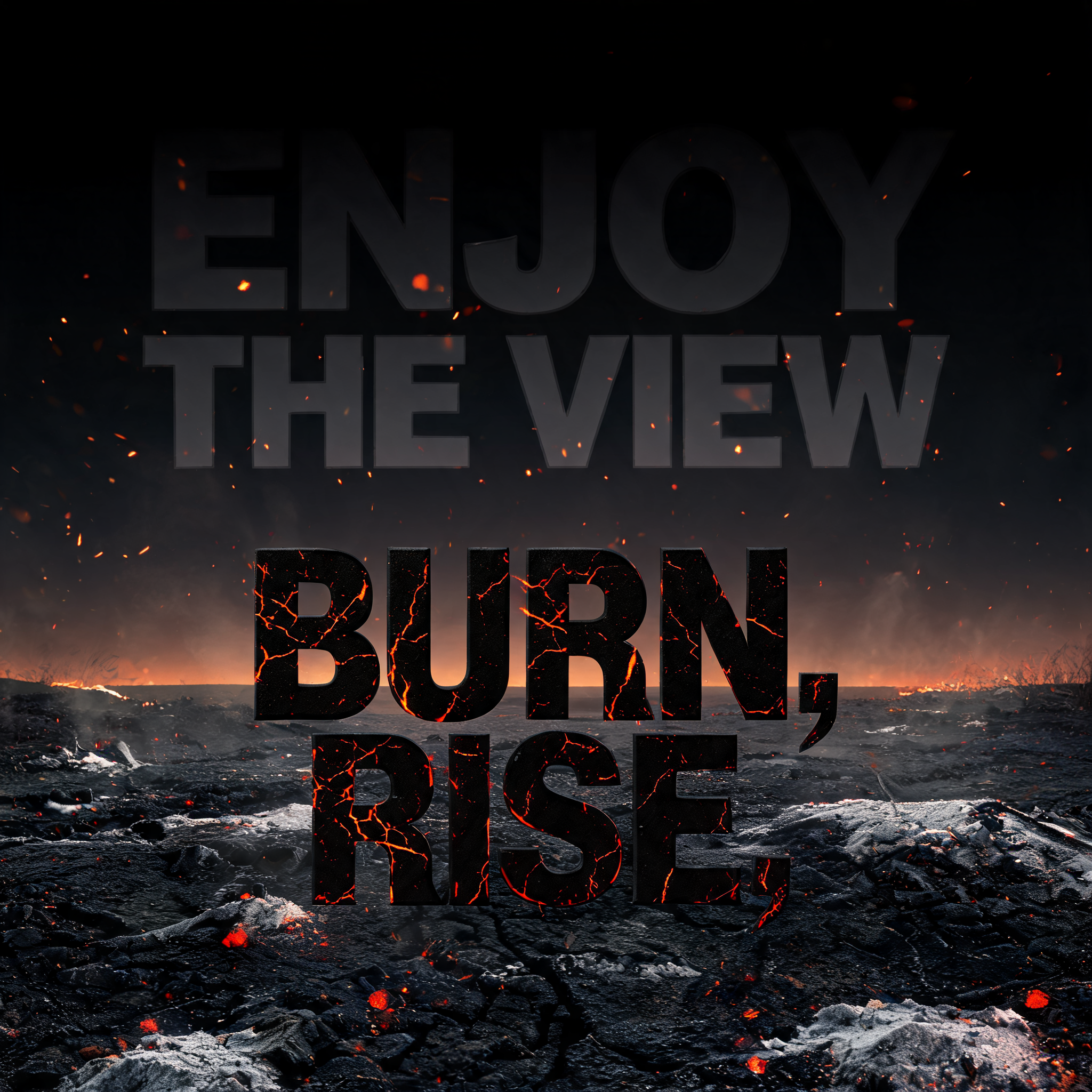 "BURN, RISE, ENJOY THE VIEW" — Fire Smoke | AI Text Effect Generator