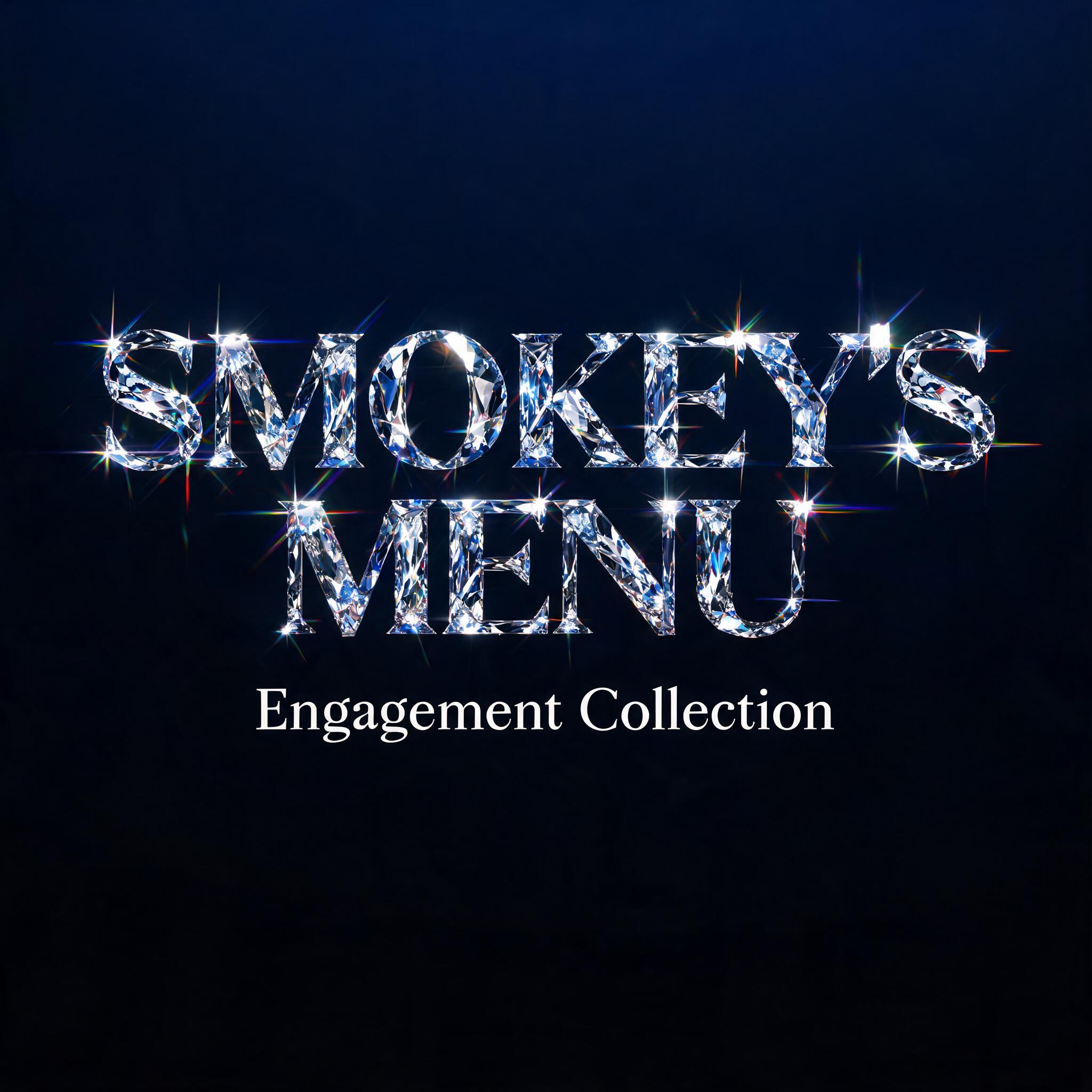 "SMOKEY'S MENU" — Glass Crystal | AI Text Effect Generator