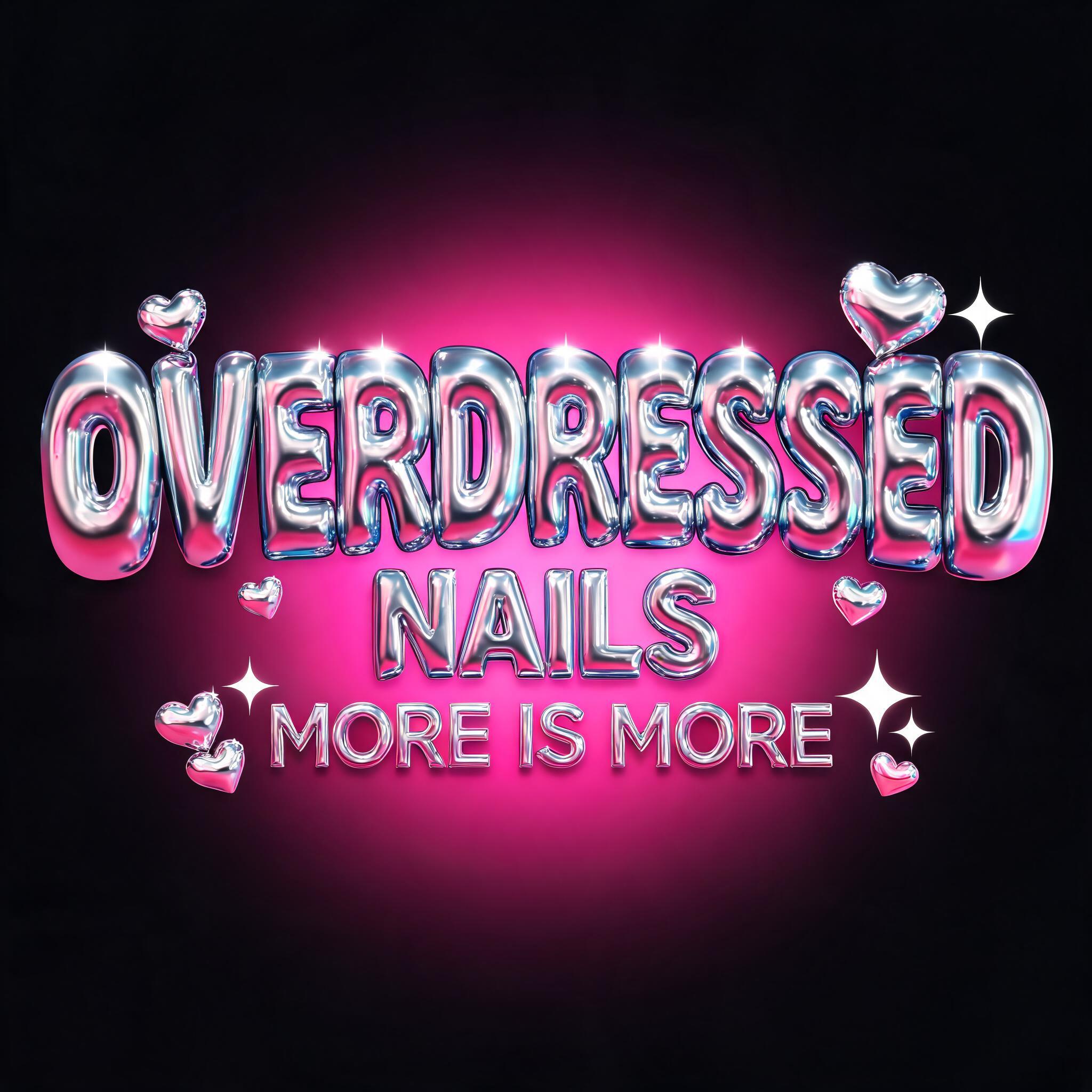 "OVERDRESSED
NAILS
MORE IS MORE" — 3d Bold Inflated | AI Text Effect Generator