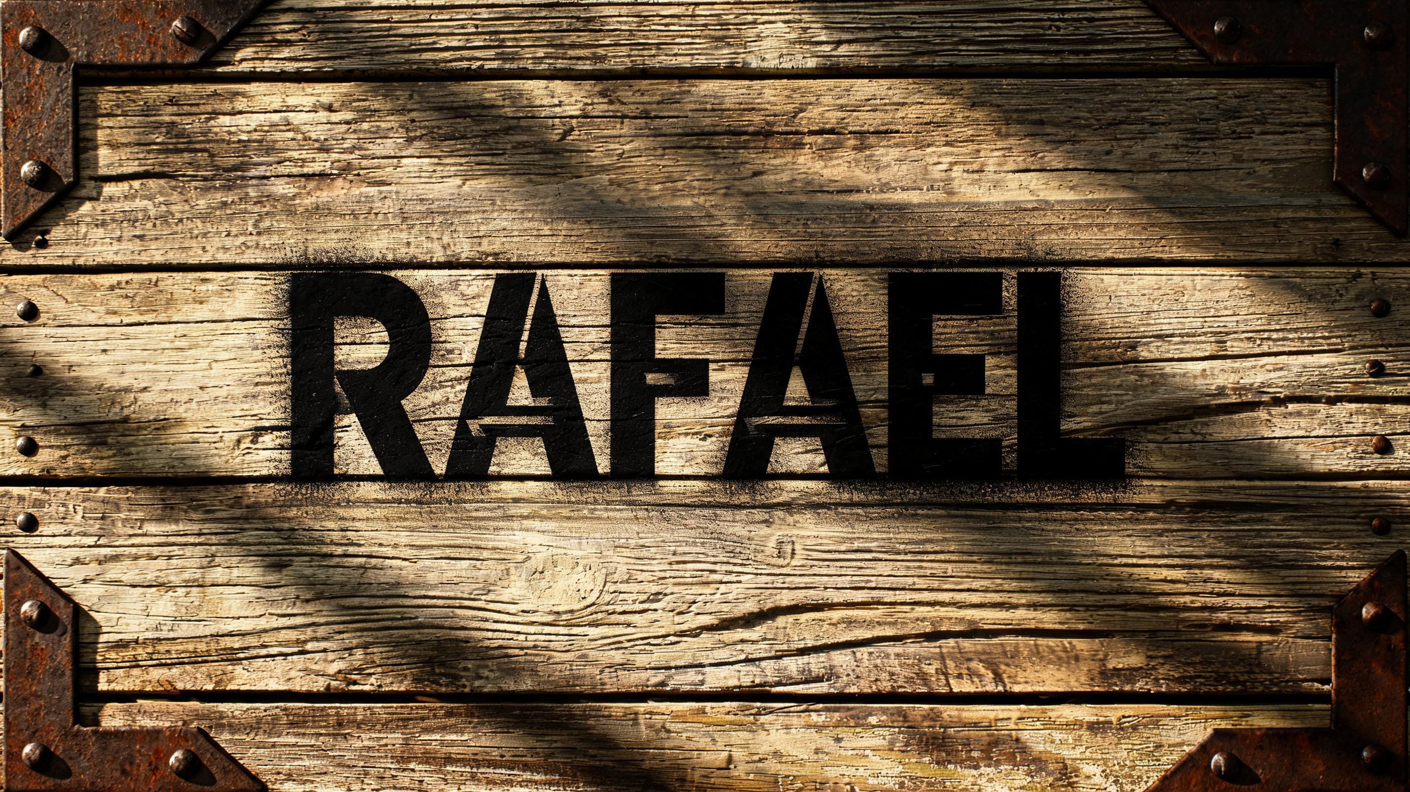 "Rafael" — Stencil | AI Text Effect Generator