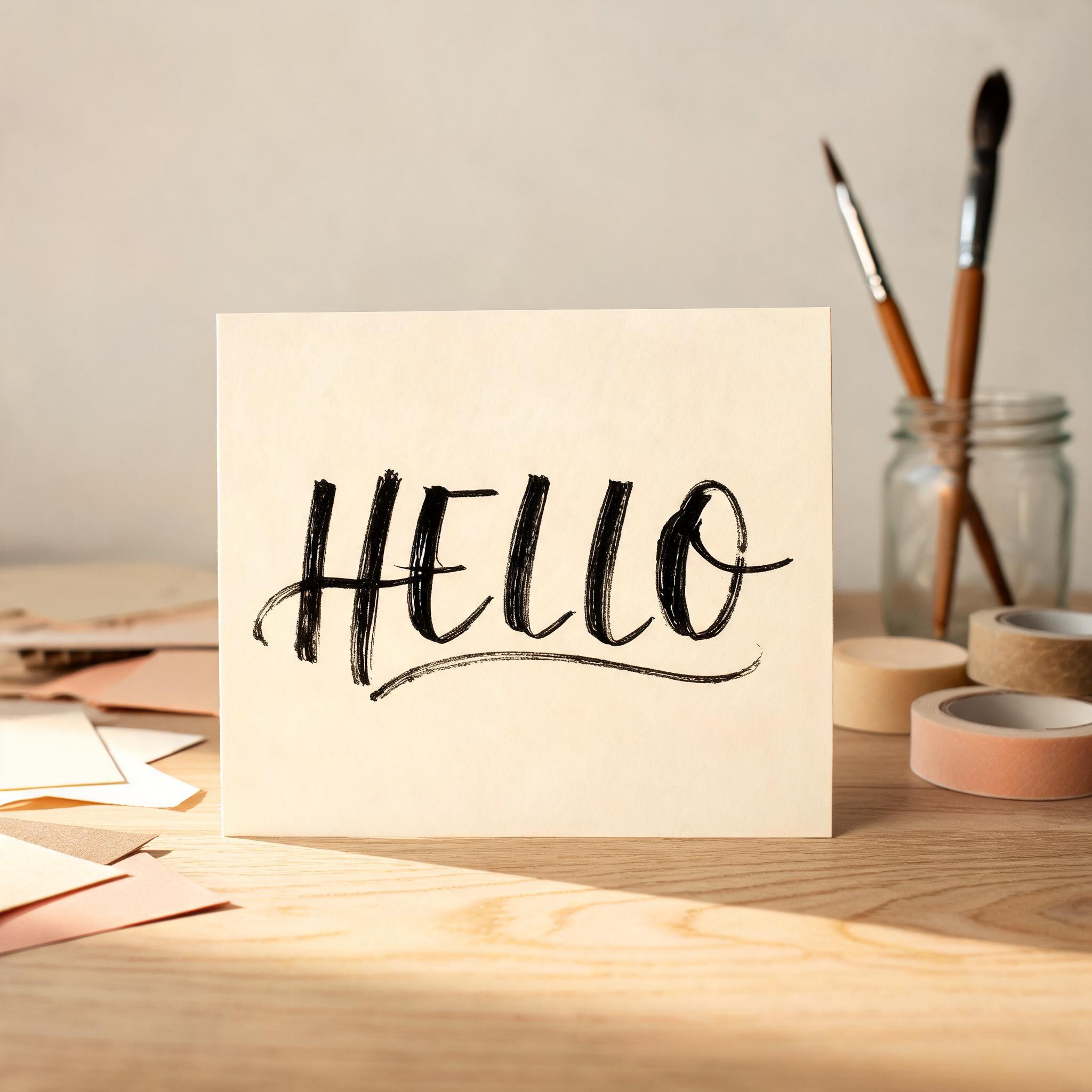 "HELLO" — Brush Stroke | AI Text Effect Generator